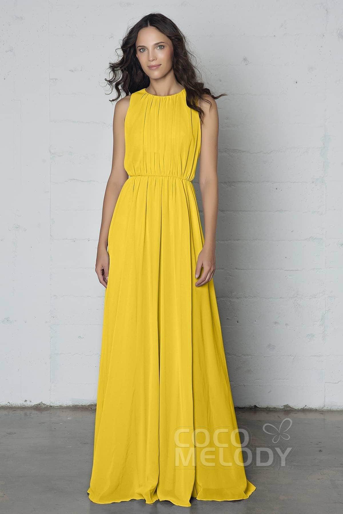 Sheath-Column Floor Length Chiffon Dress PR17020 - COCOMELODY