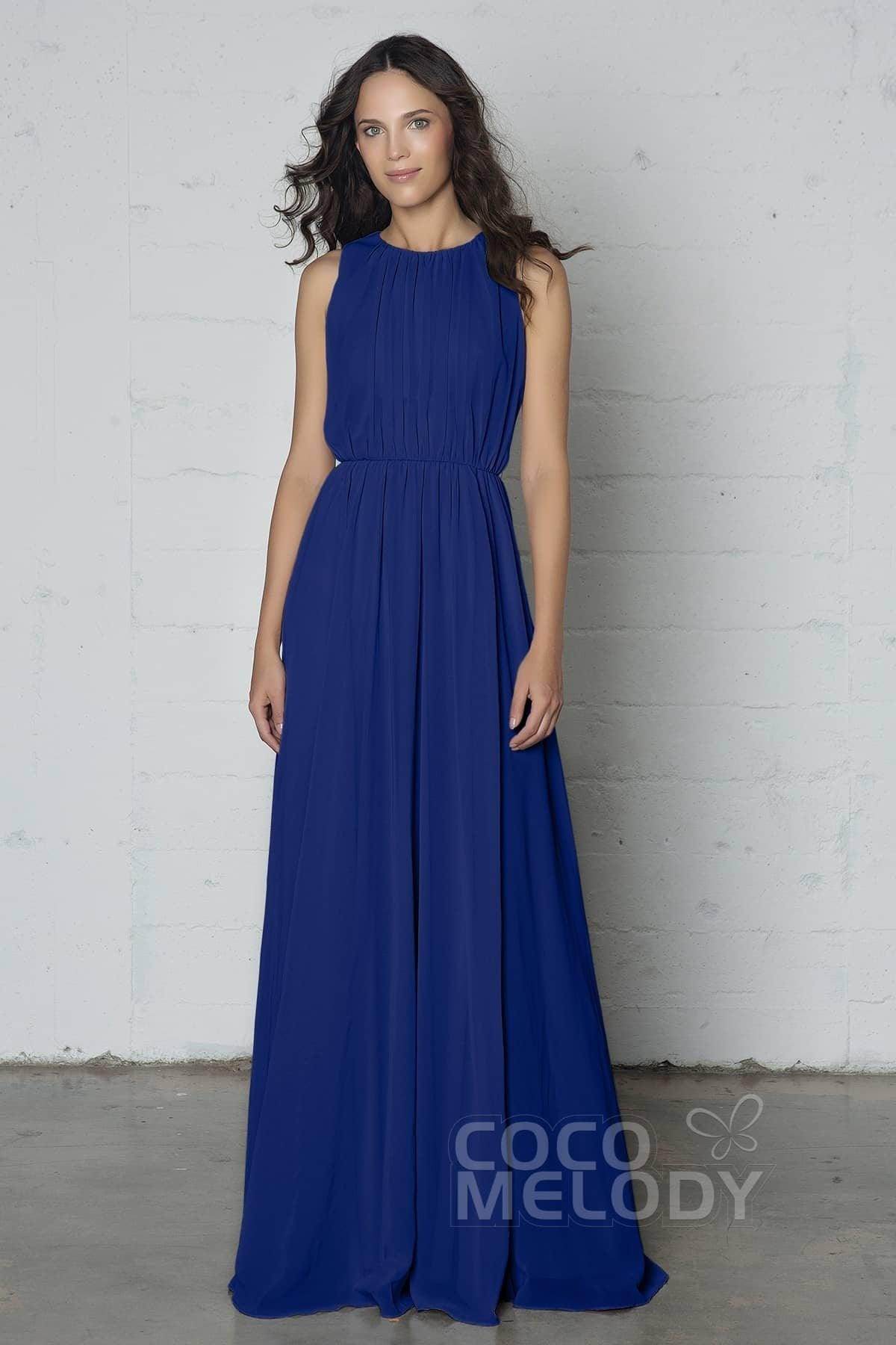 Sheath-Column Floor Length Chiffon Dress PR17020 - COCOMELODY