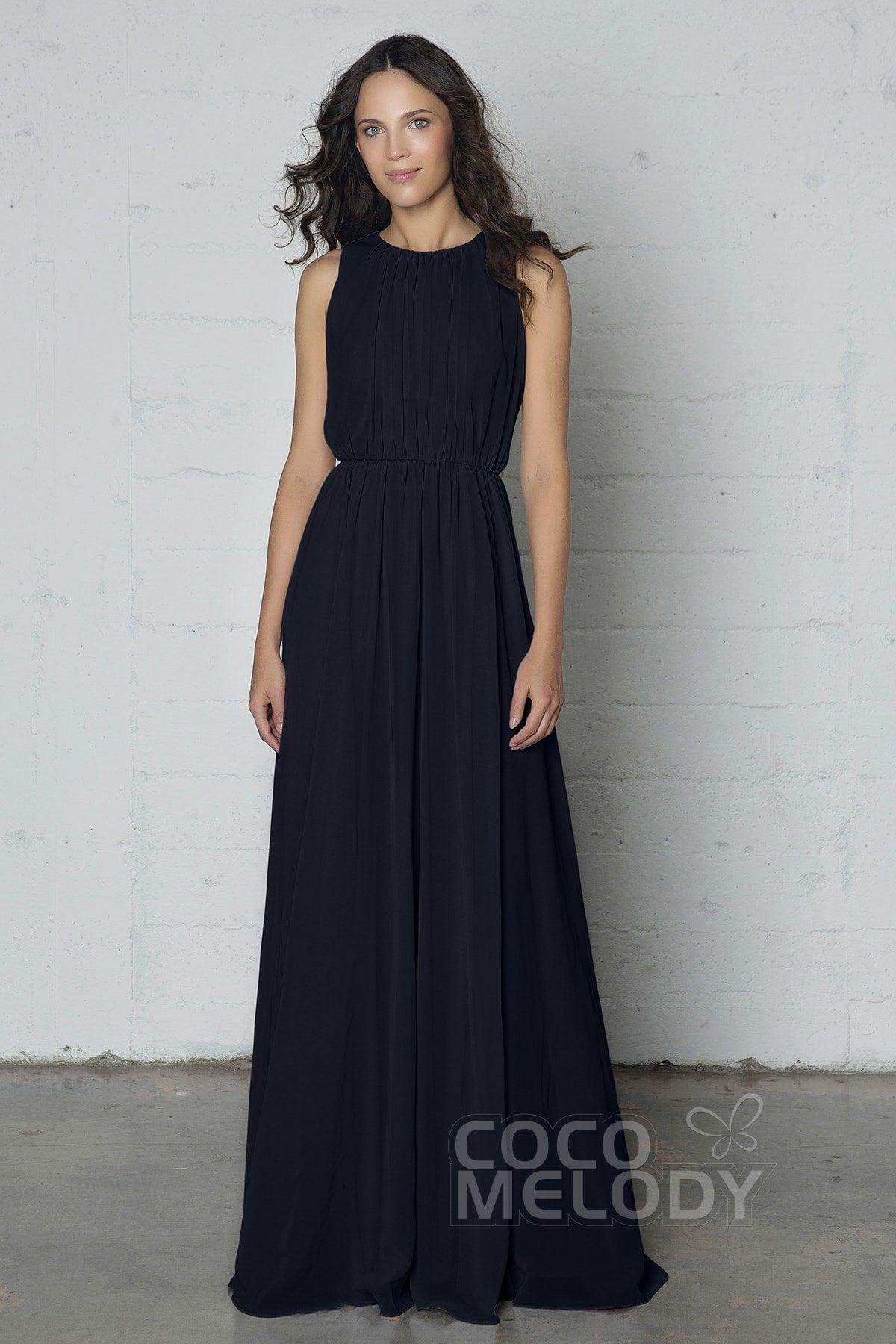 Sheath-Column Floor Length Chiffon Dress PR17020 - COCOMELODY