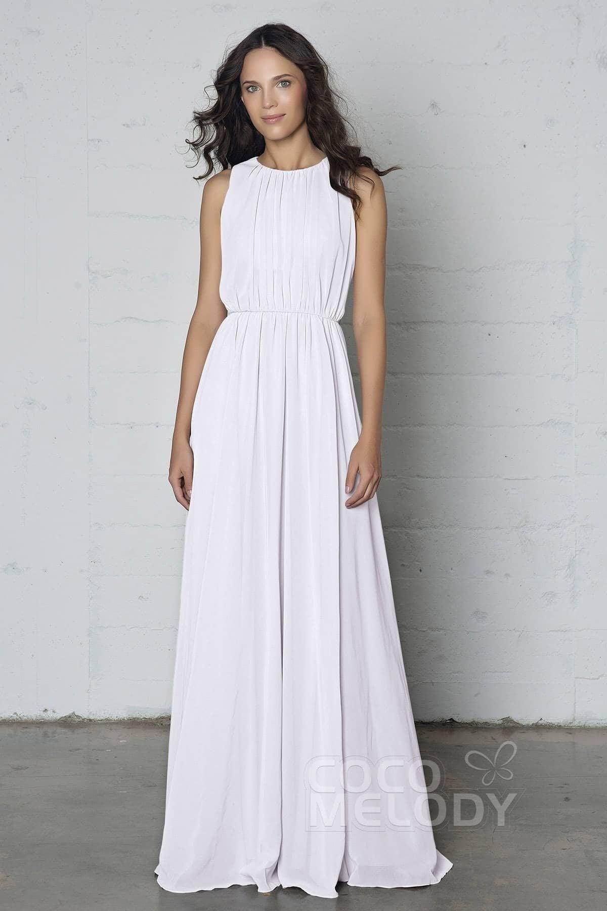 Sheath-Column Floor Length Chiffon Dress PR17020 - COCOMELODY