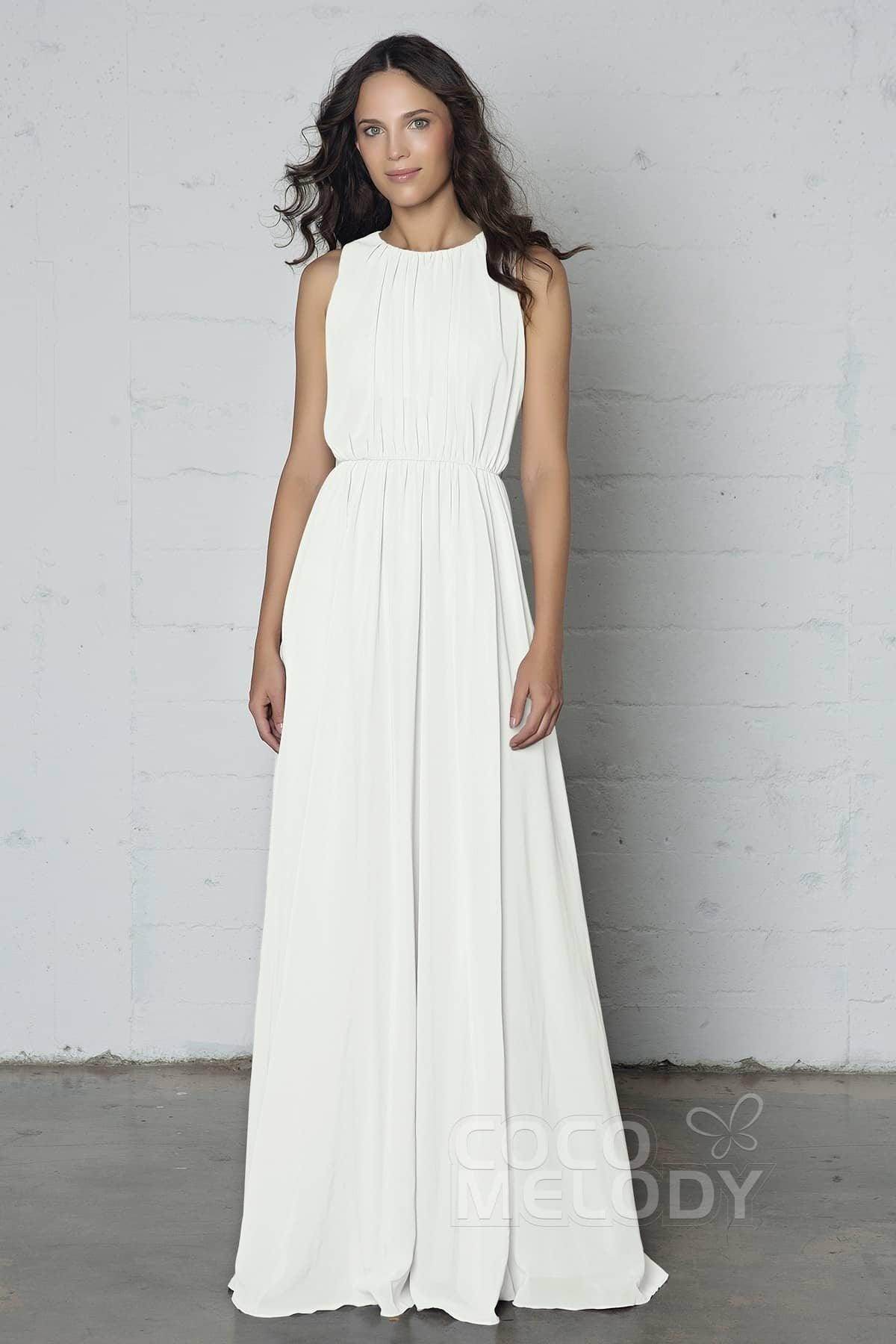Sheath-Column Floor Length Chiffon Dress PR17020 - COCOMELODY