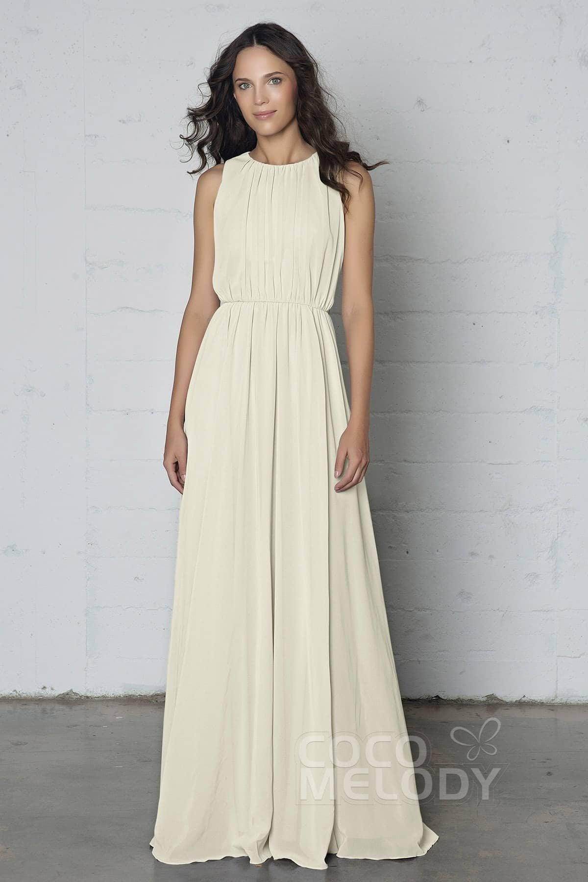 Sheath-Column Floor Length Chiffon Dress PR17020 - COCOMELODY