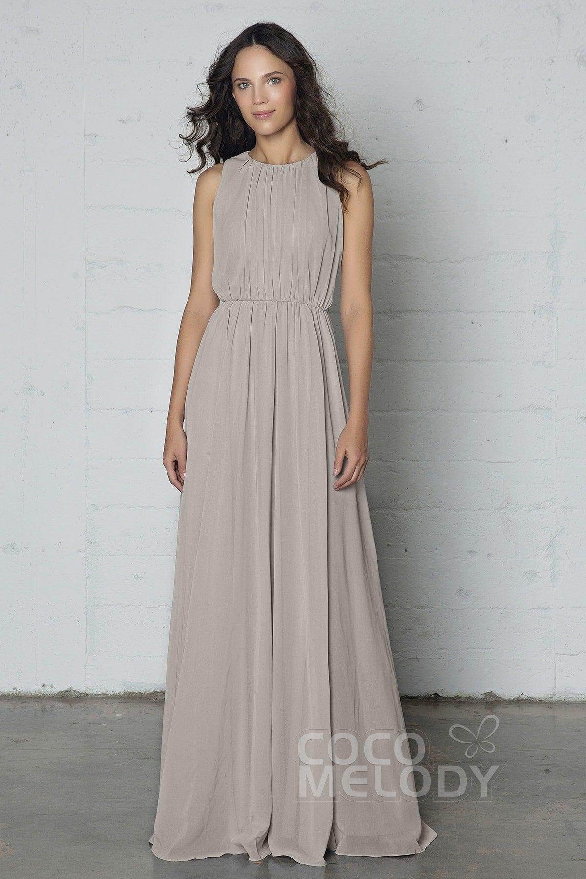 Sheath-Column Floor Length Chiffon Dress PR17020 - COCOMELODY