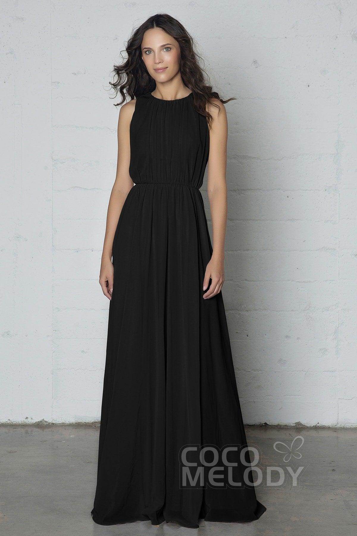 Sheath-Column Floor Length Chiffon Dress PR17020 - COCOMELODY