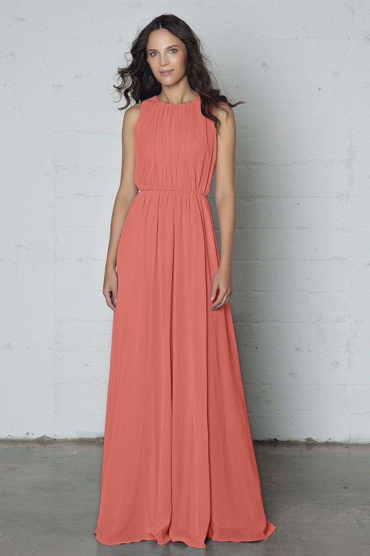 Sheath-Column Floor Length Chiffon Dress PR17020 - COCOMELODY