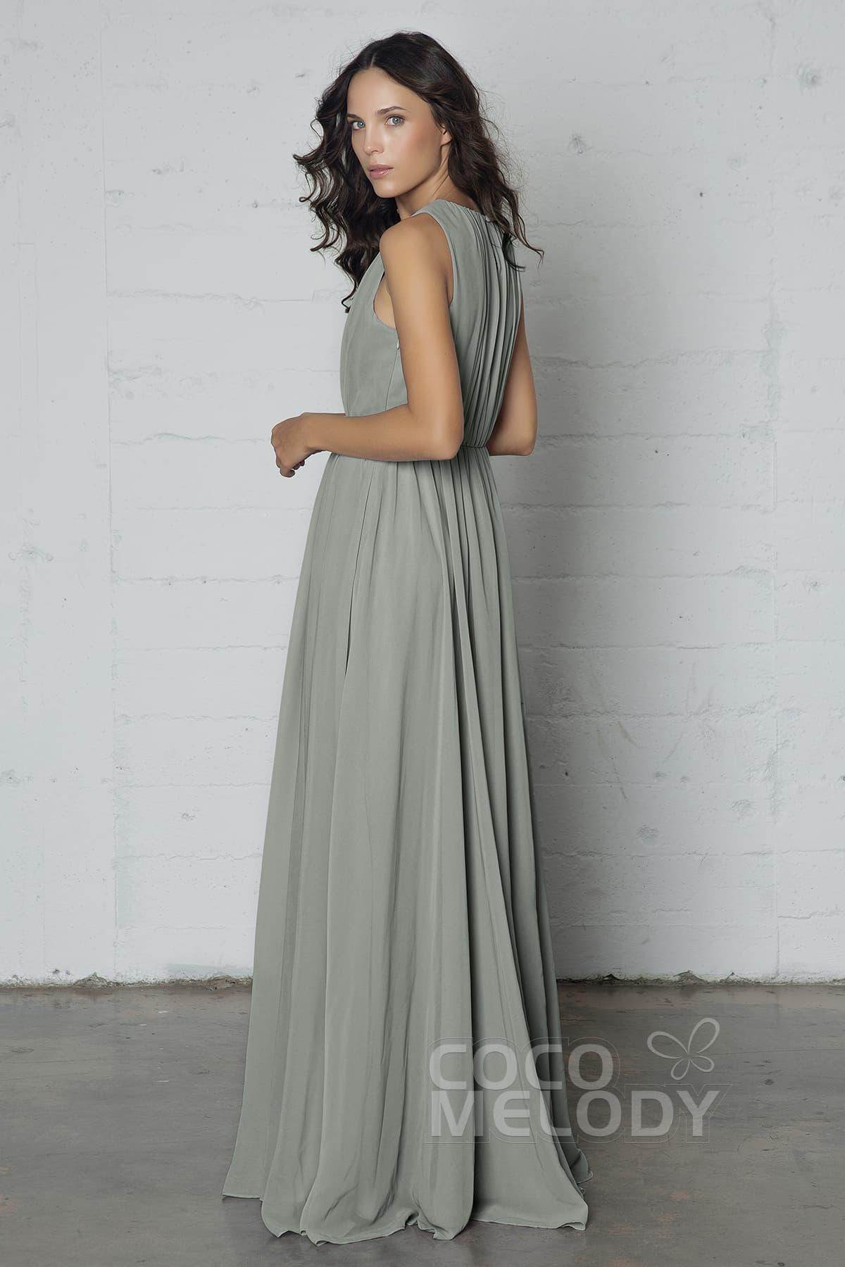 Sheath-Column Floor Length Chiffon Dress PR17020 - COCOMELODY