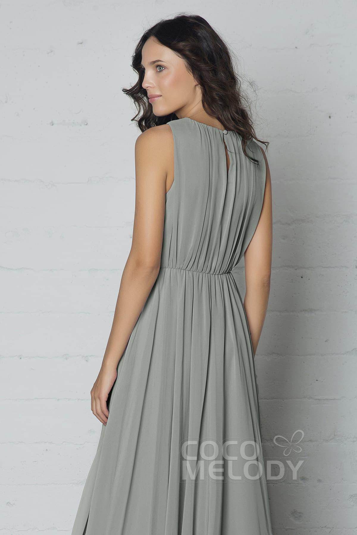 Sheath-Column Floor Length Chiffon Dress PR17020 - COCOMELODY