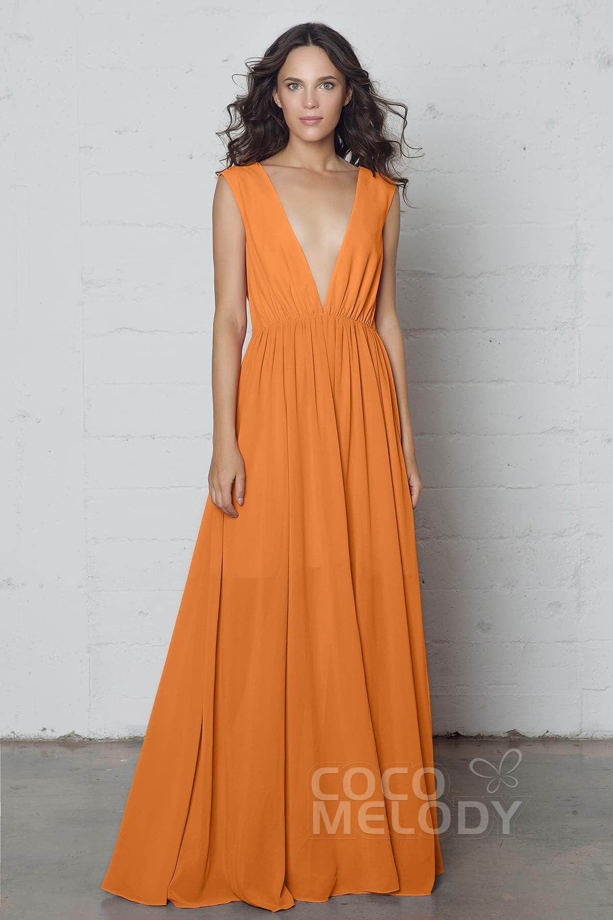 Sheath-Column Floor Length Chiffon Dress PR17022 - COCOMELODY