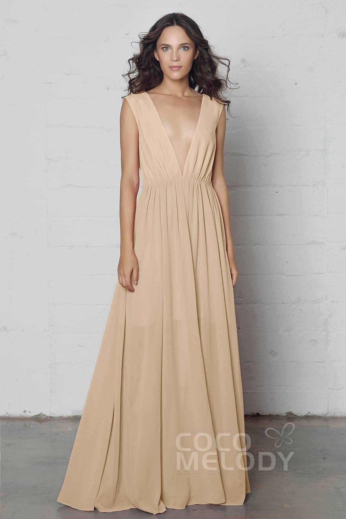 Sheath-Column Floor Length Chiffon Dress PR17022 - COCOMELODY
