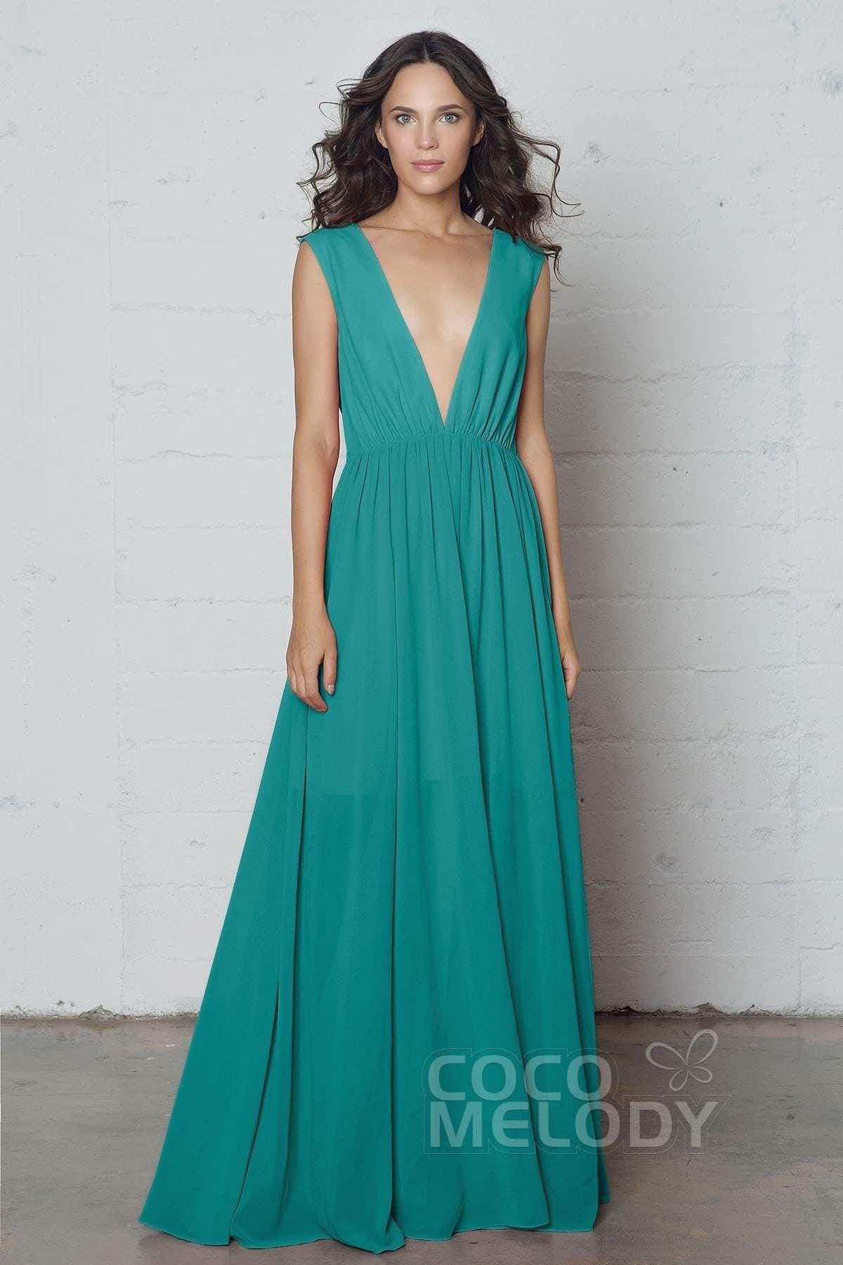 Sheath-Column Floor Length Chiffon Dress PR17022 - COCOMELODY