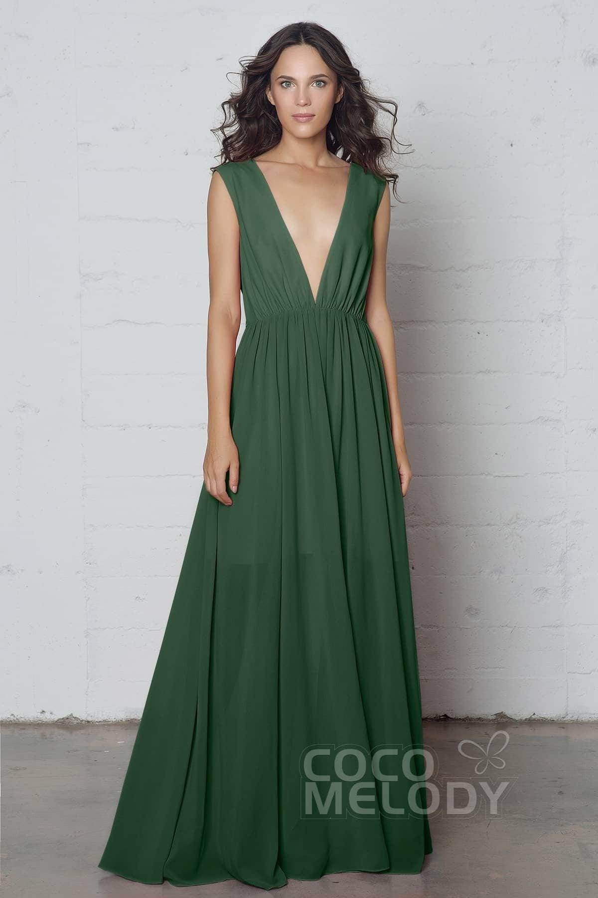 Sheath-Column Floor Length Chiffon Dress PR17022 - COCOMELODY