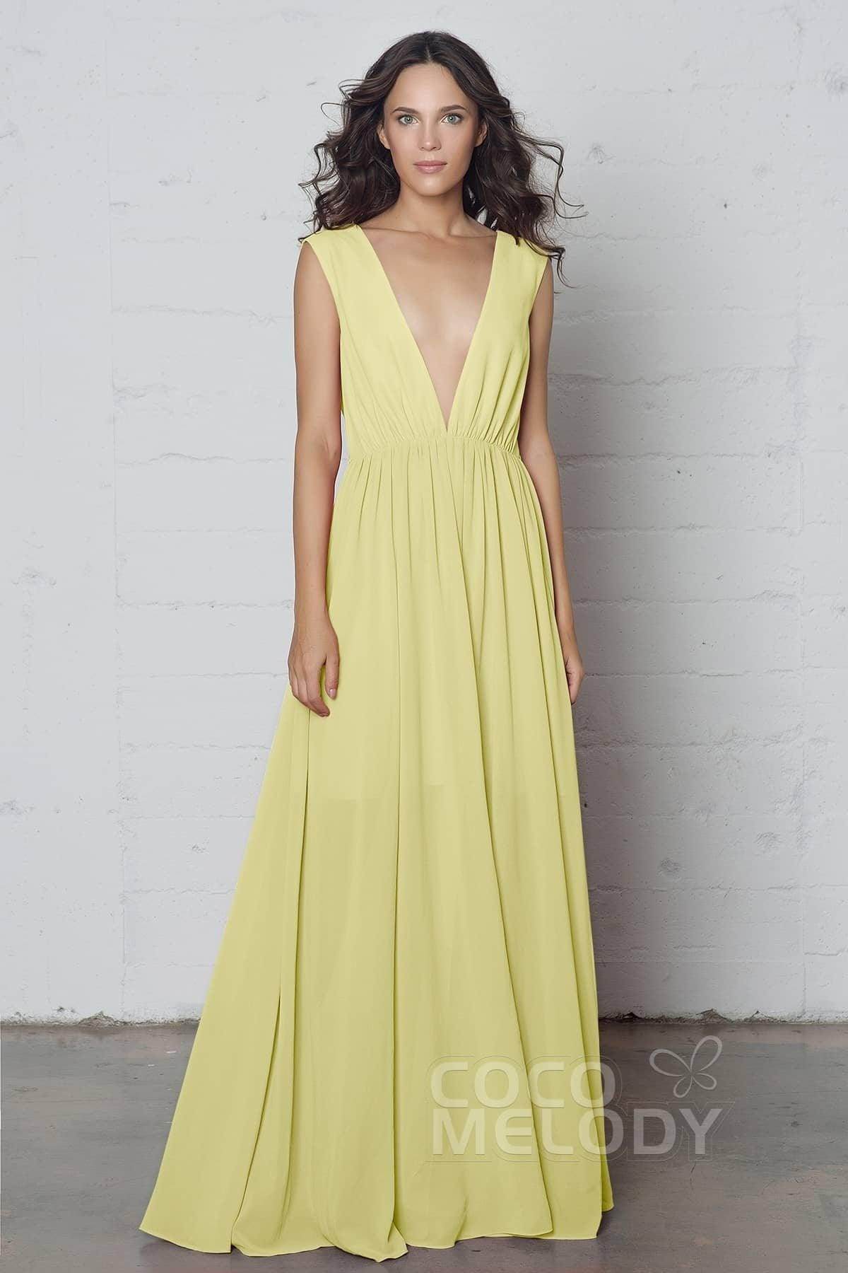 Sheath-Column Floor Length Chiffon Dress PR17022 - COCOMELODY