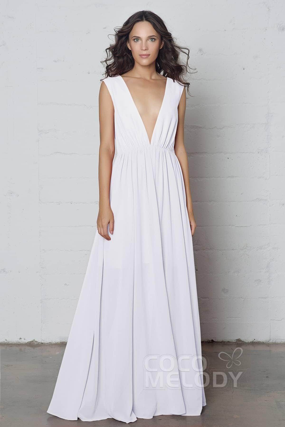 Sheath-Column Floor Length Chiffon Dress PR17022 - COCOMELODY
