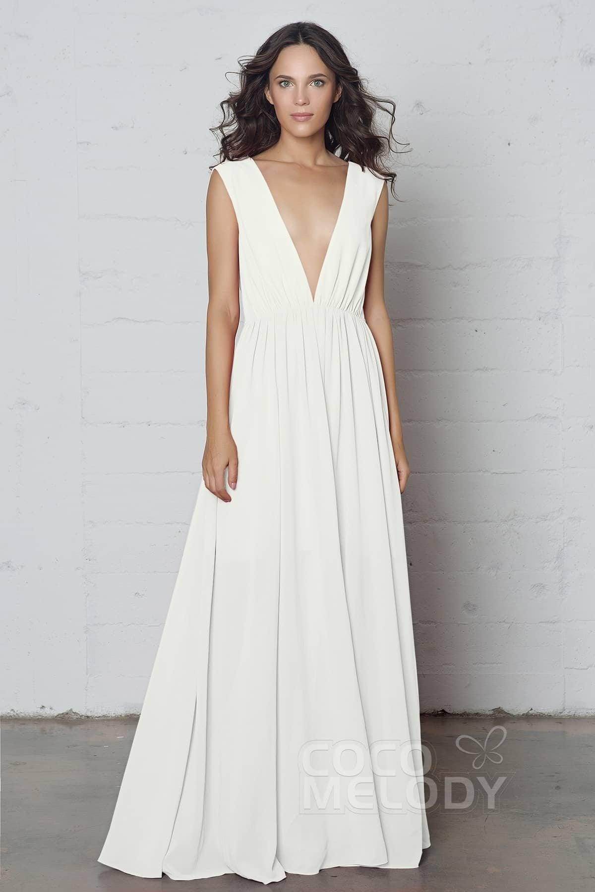 Sheath-Column Floor Length Chiffon Dress PR17022 - COCOMELODY