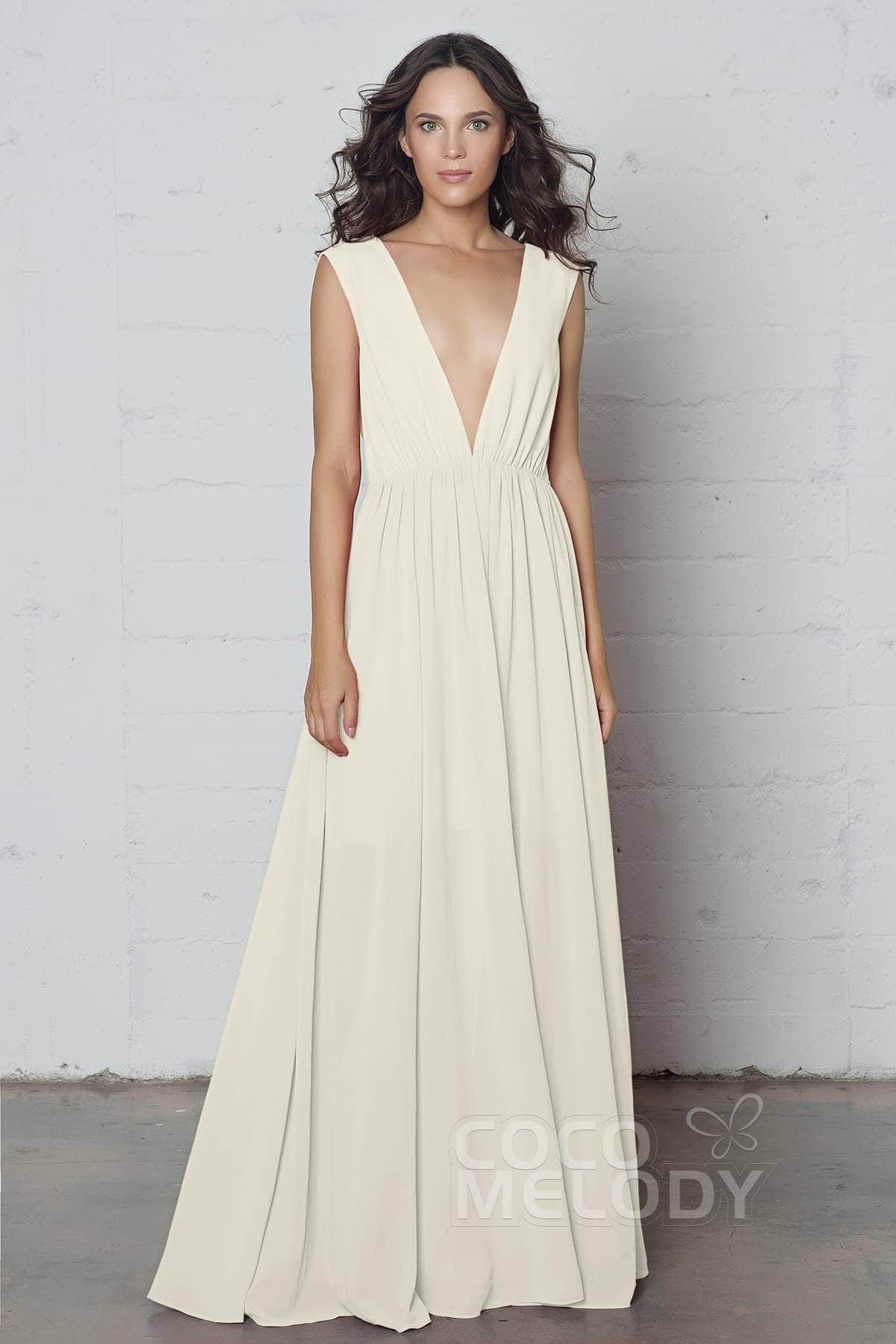 Sheath-Column Floor Length Chiffon Dress PR17022 - COCOMELODY