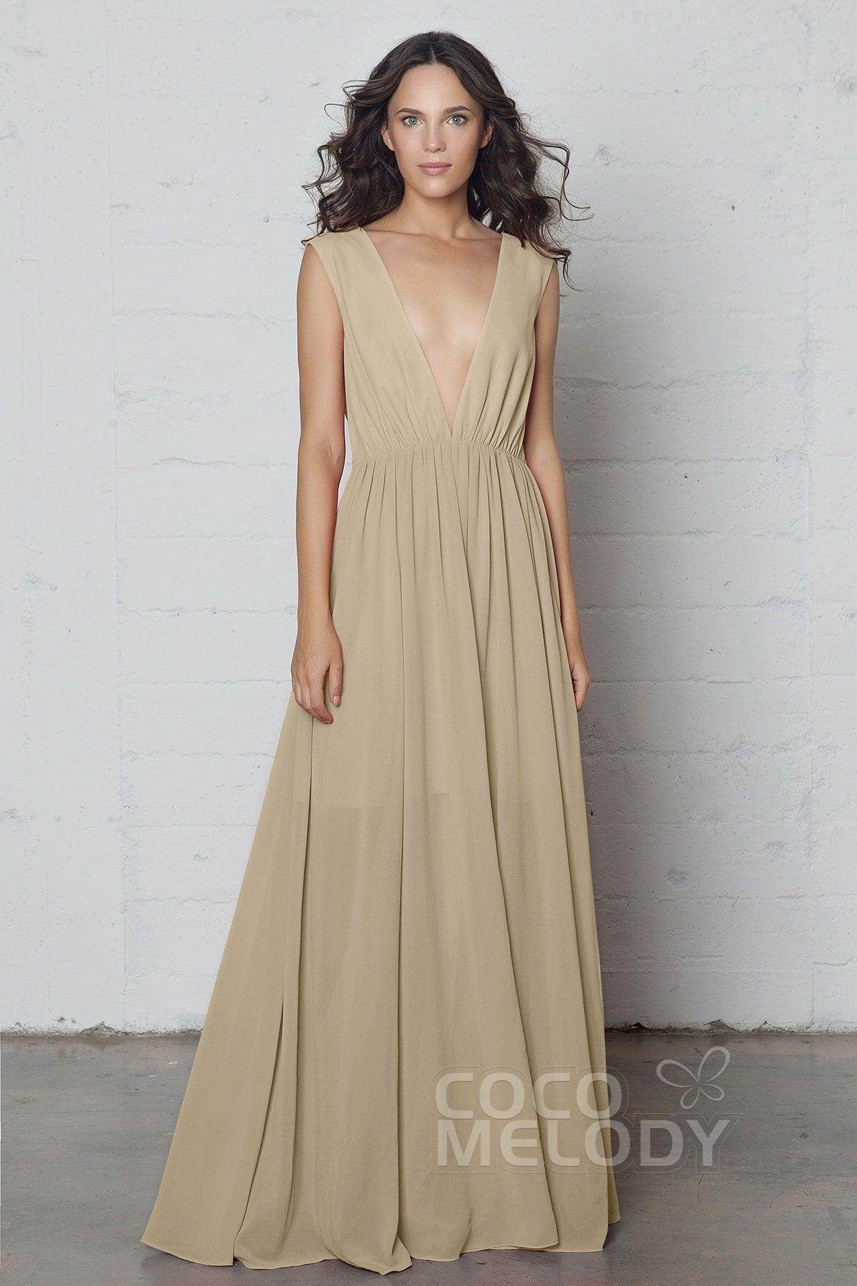 Sheath-Column Floor Length Chiffon Dress PR17022 - COCOMELODY