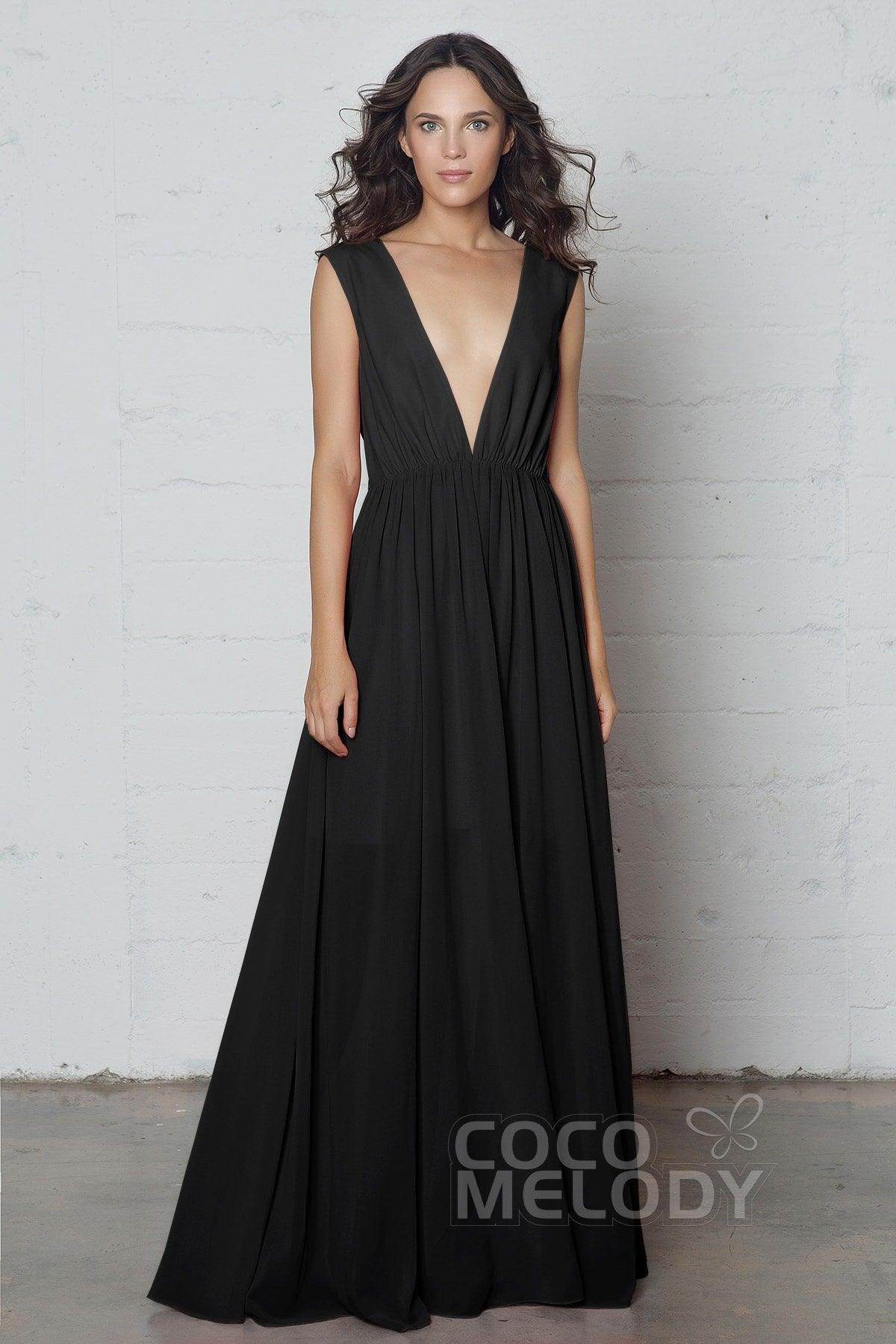 Sheath-Column Floor Length Chiffon Dress PR17022 - COCOMELODY