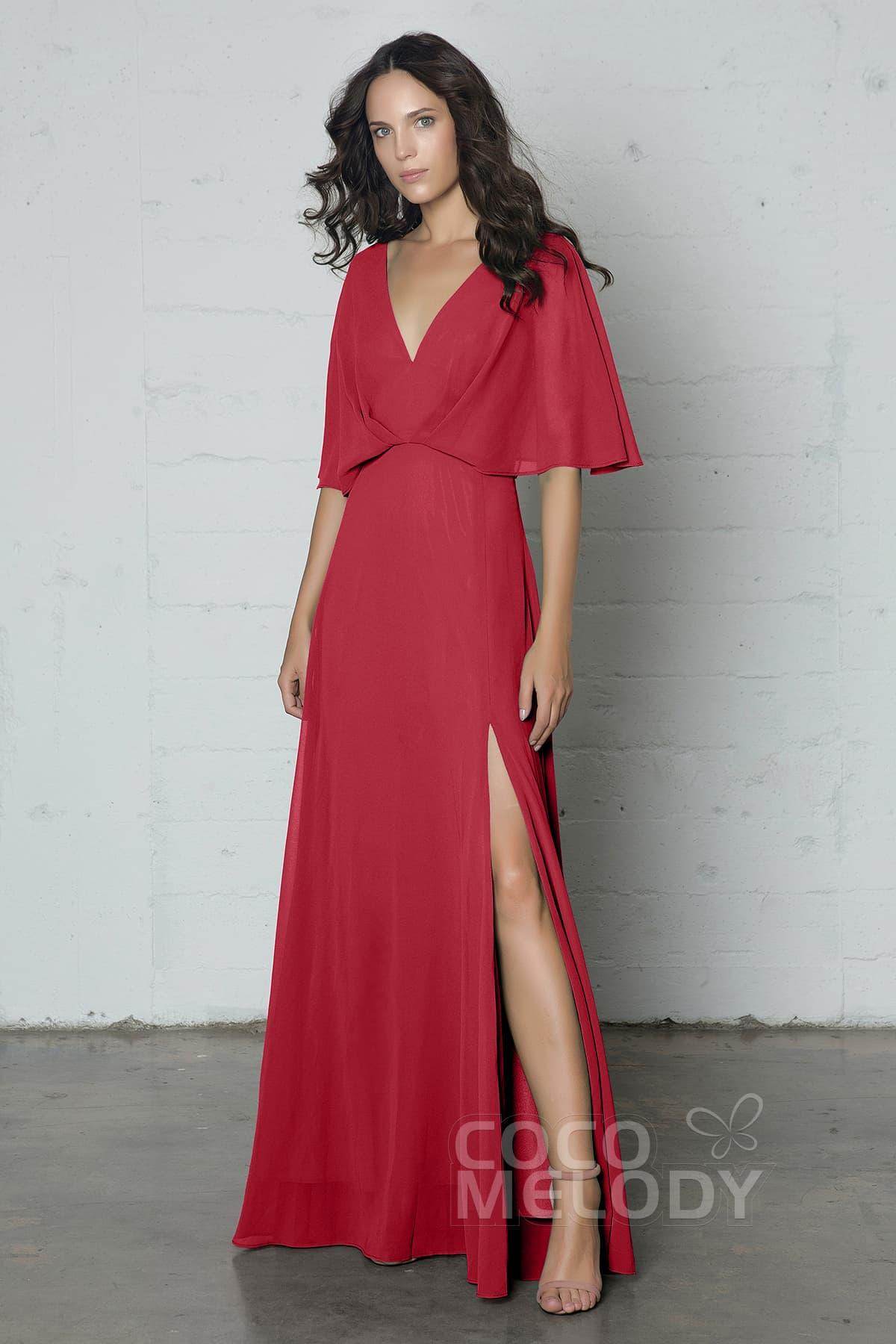 Sheath-Column Floor Length Chiffon Dress PR17024 - COCOMELODY