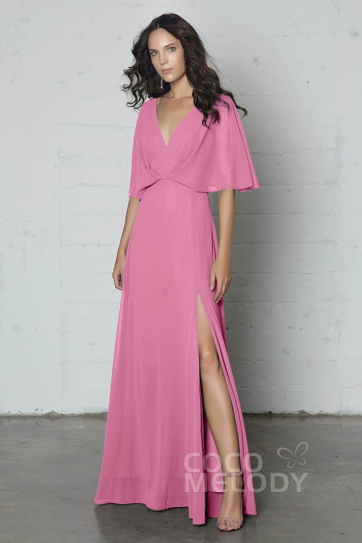 Sheath-Column Floor Length Chiffon Dress PR17024 - COCOMELODY