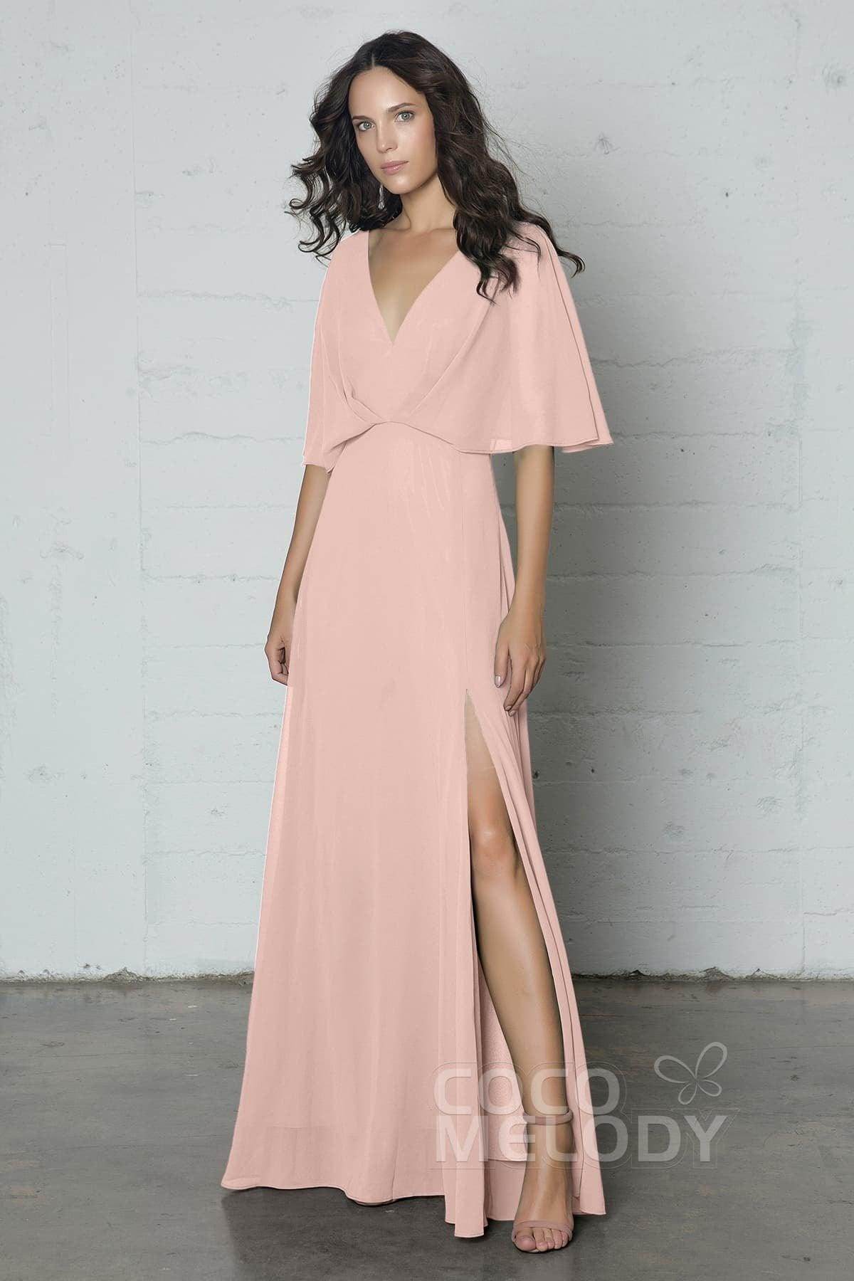 Sheath-Column Floor Length Chiffon Dress PR17024 - COCOMELODY