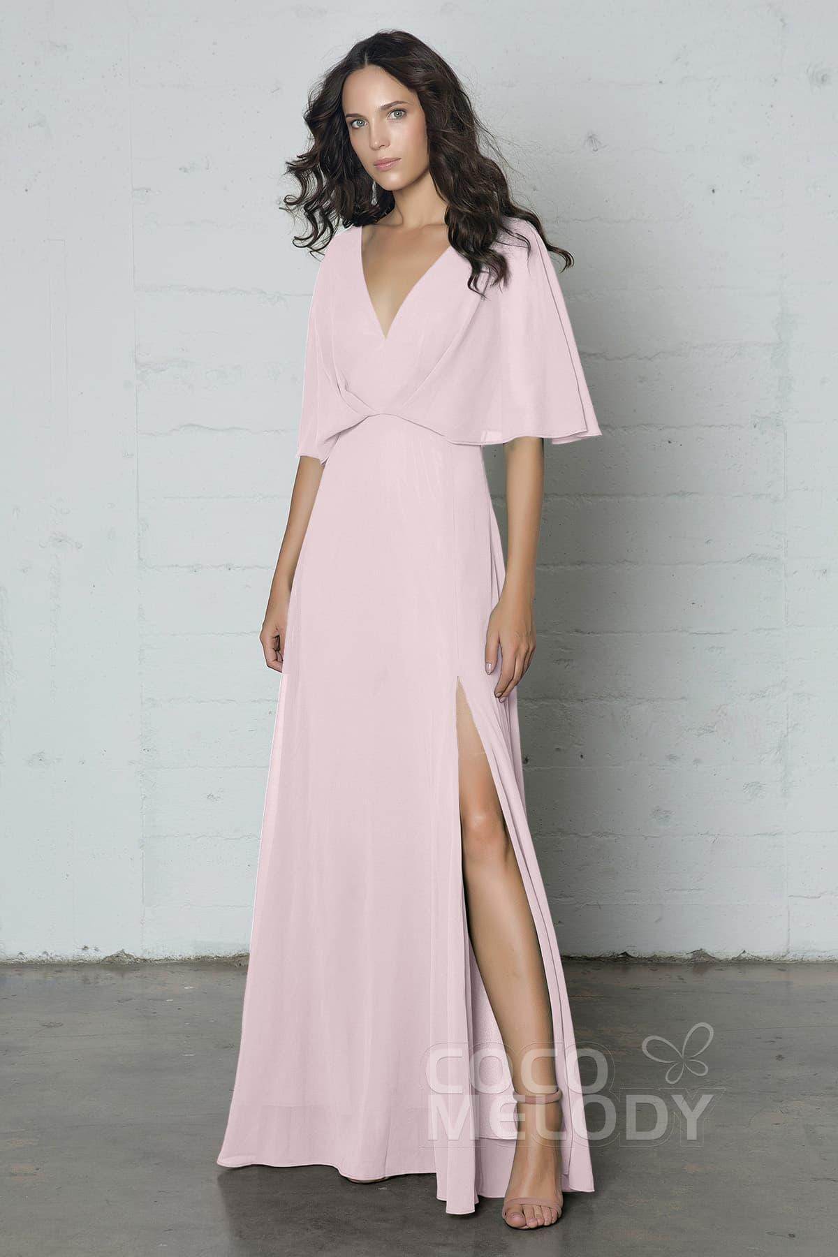 Sheath-Column Floor Length Chiffon Dress PR17024 - COCOMELODY