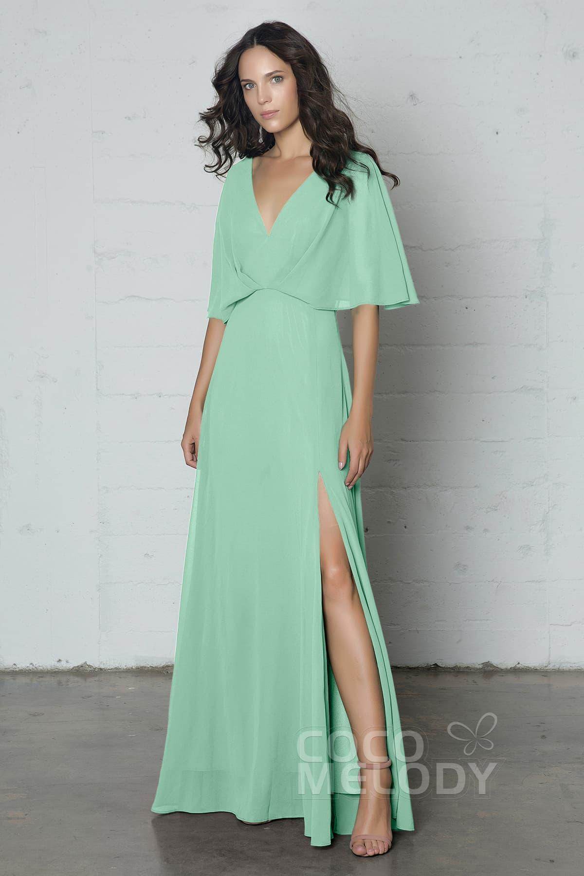 Sheath-Column Floor Length Chiffon Dress PR17024 - COCOMELODY
