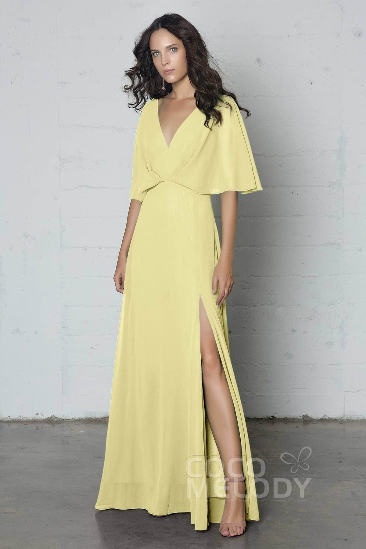 Sheath-Column Floor Length Chiffon Dress PR17024 - COCOMELODY