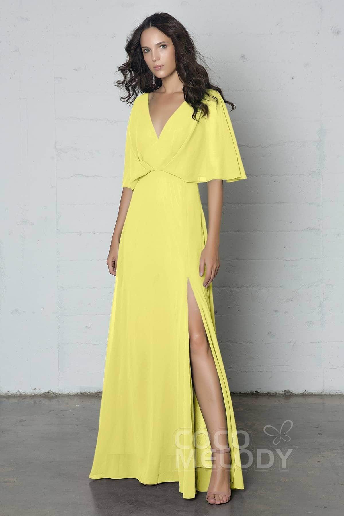 Sheath-Column Floor Length Chiffon Dress PR17024 - COCOMELODY