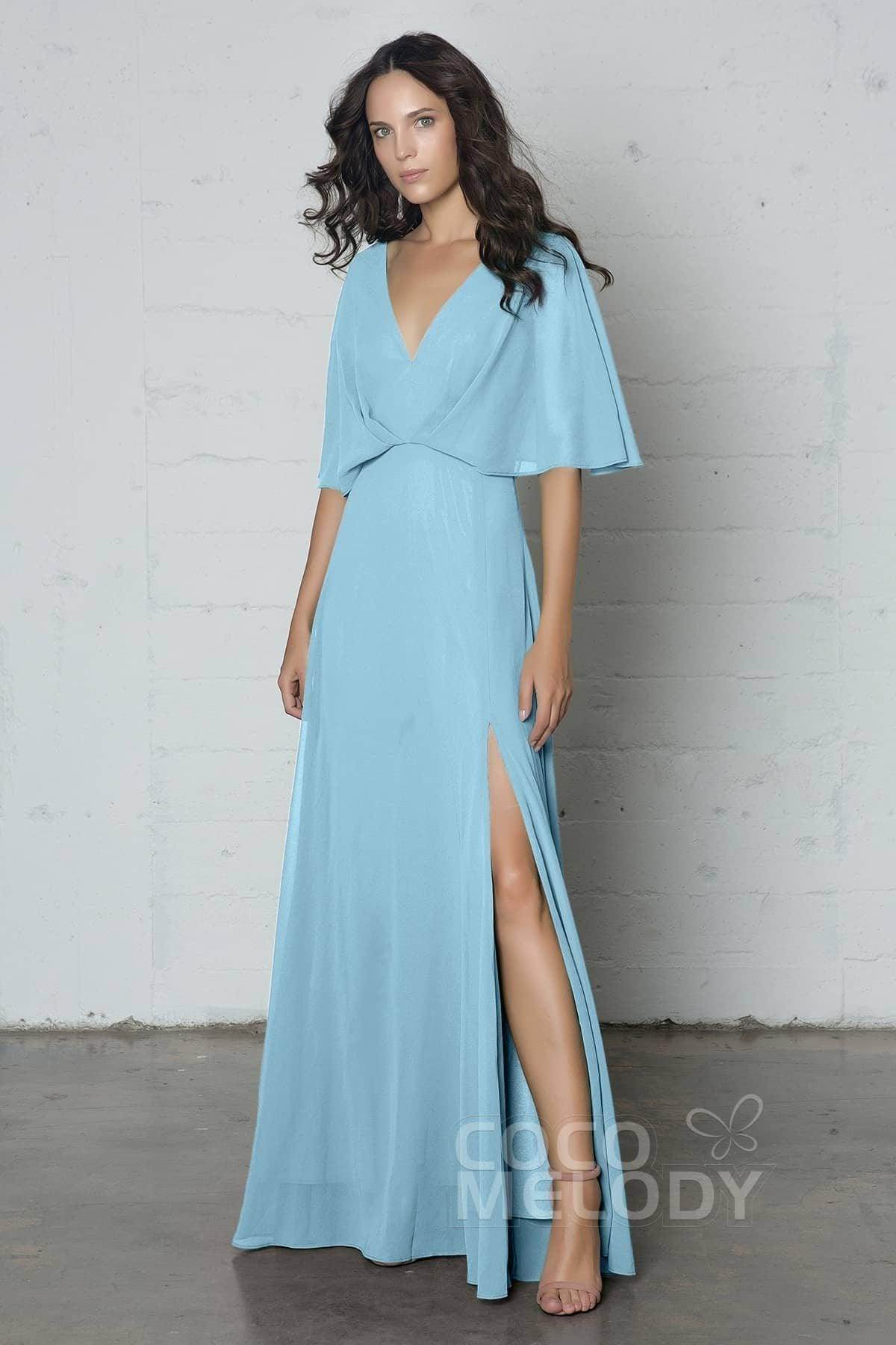 Sheath-Column Floor Length Chiffon Dress PR17024 - COCOMELODY