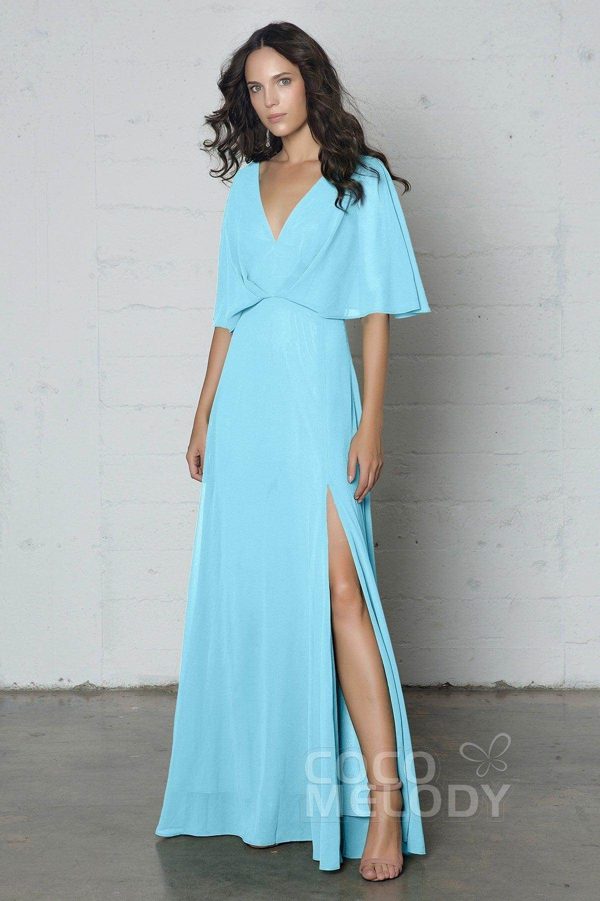 Sheath-Column Floor Length Chiffon Dress PR17024 - COCOMELODY