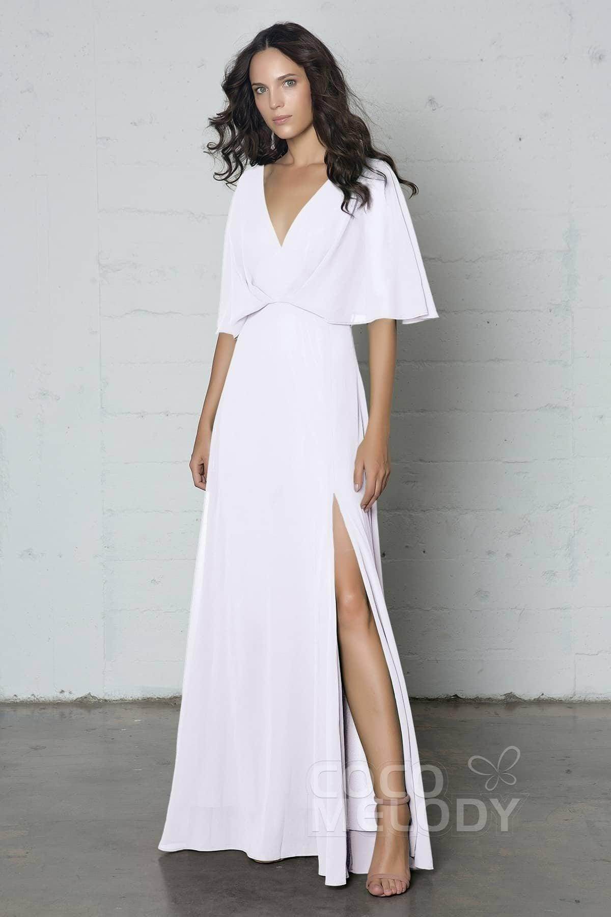 Sheath-Column Floor Length Chiffon Dress PR17024 - COCOMELODY