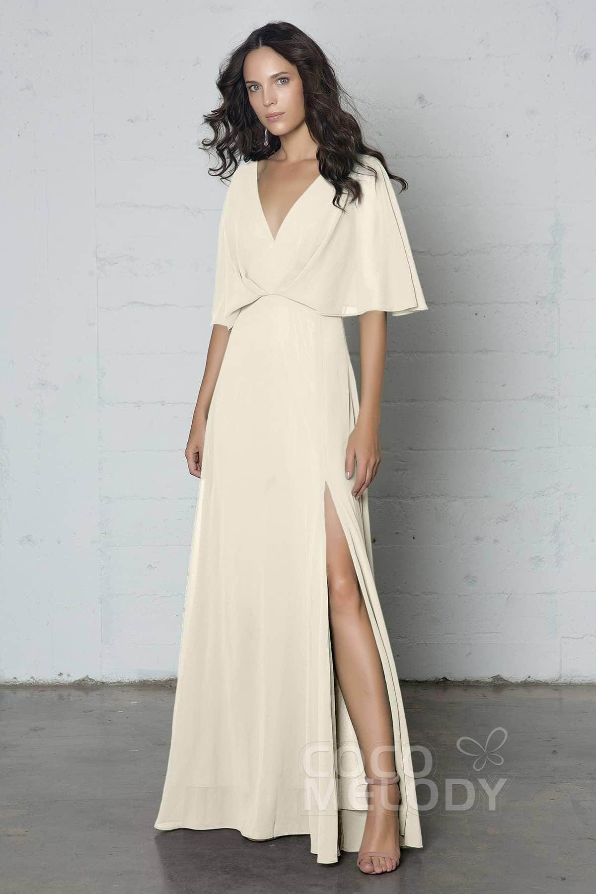 Sheath-Column Floor Length Chiffon Dress PR17024 - COCOMELODY