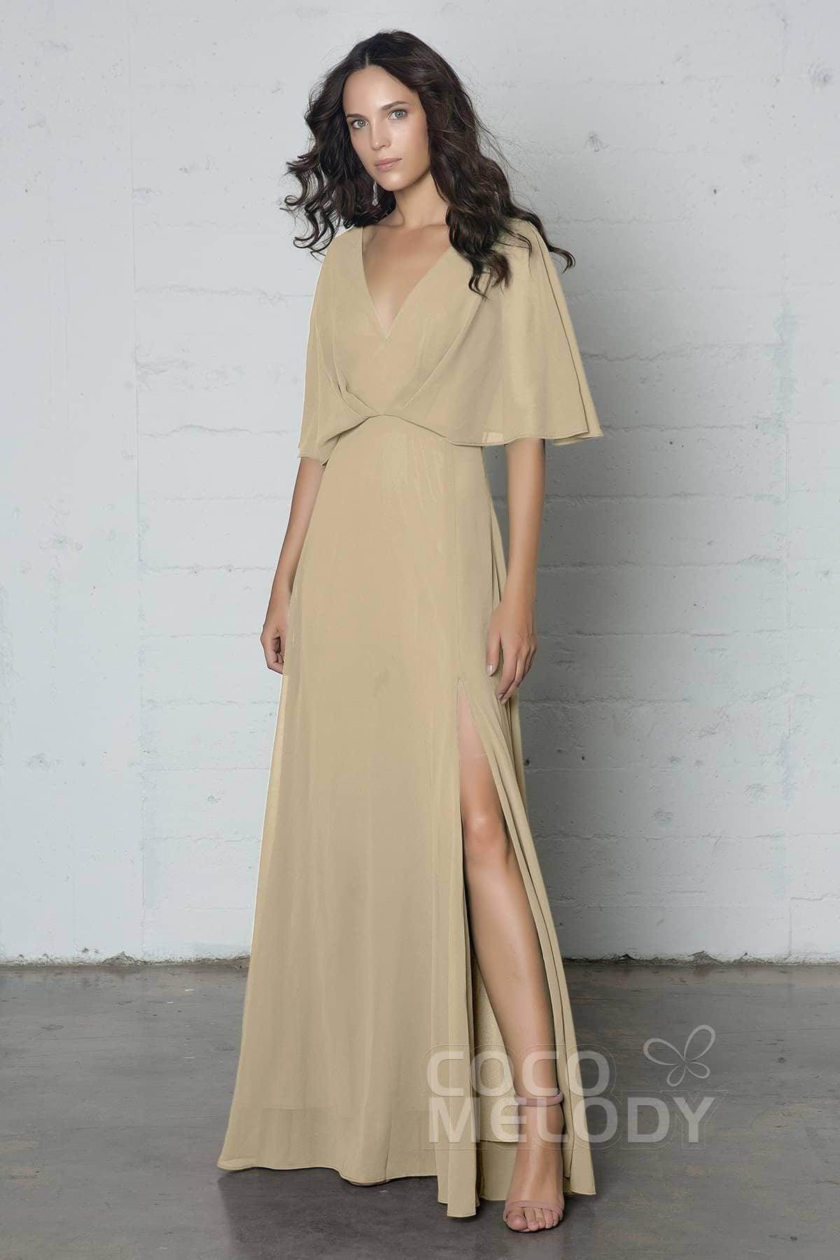 Sheath-Column Floor Length Chiffon Dress PR17024 - COCOMELODY