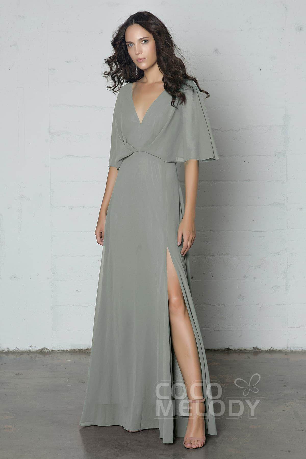 Sheath-Column Floor Length Chiffon Dress PR17024 - COCOMELODY