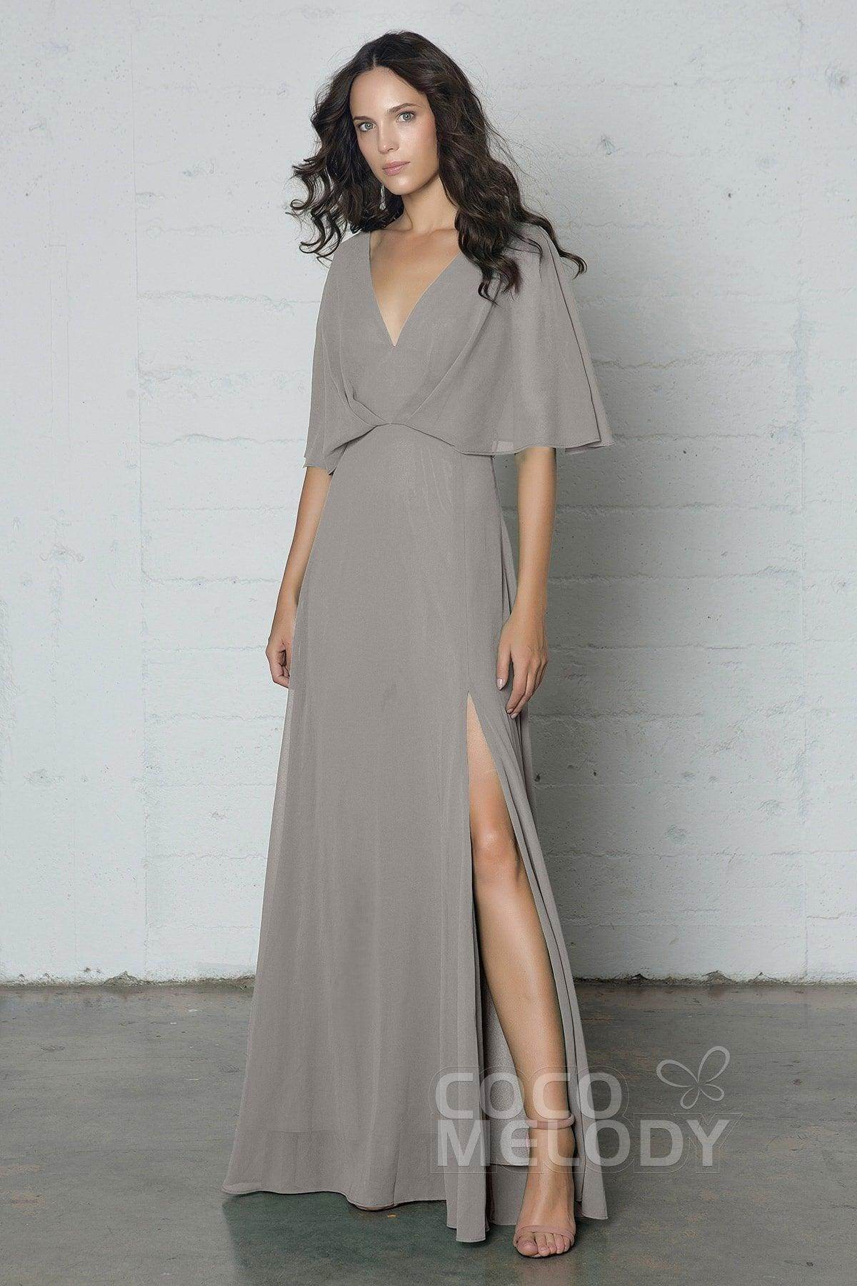 Sheath-Column Floor Length Chiffon Dress PR17024 - COCOMELODY