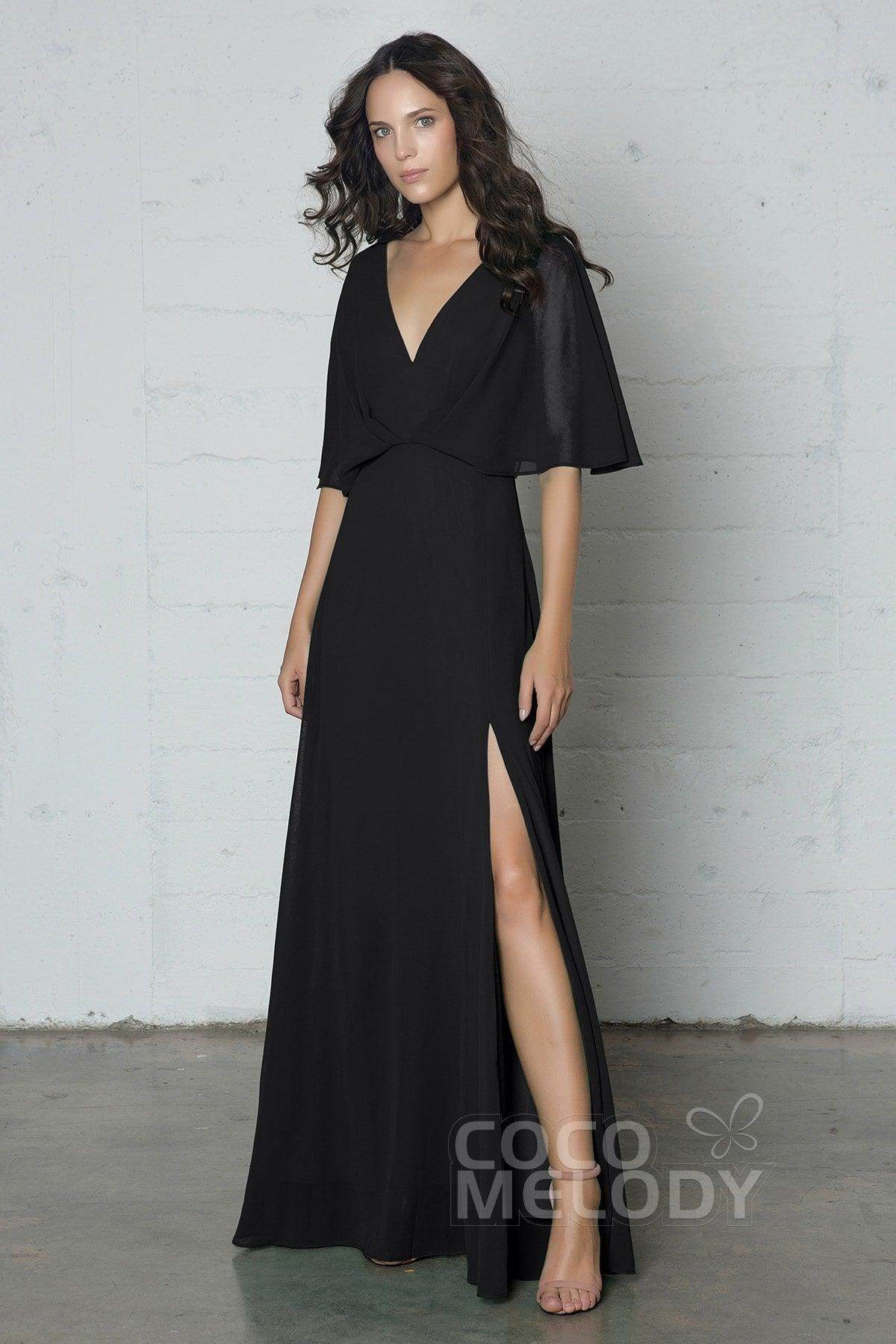Sheath-Column Floor Length Chiffon Dress PR17024 - COCOMELODY