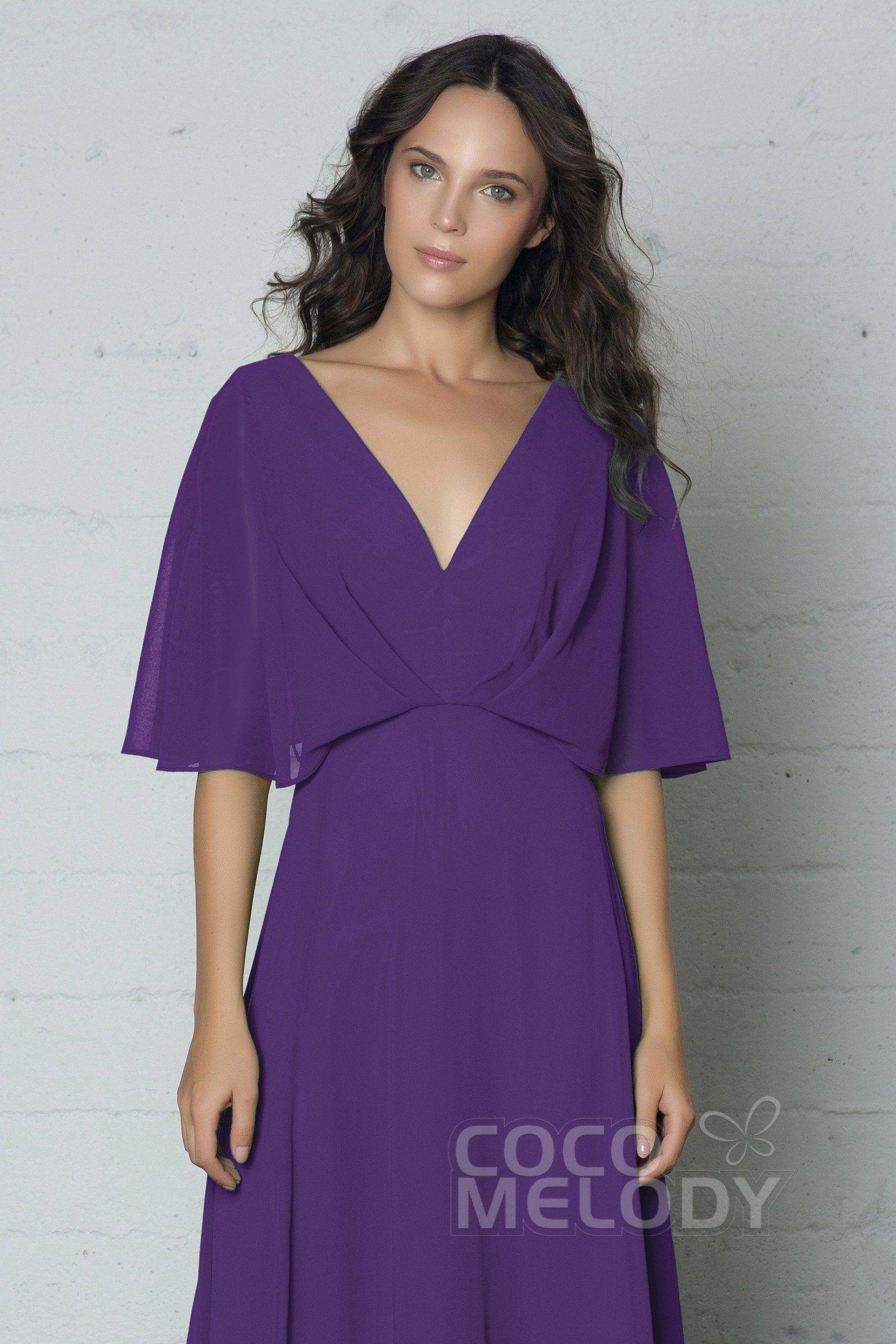 Sheath-Column Floor Length Chiffon Dress PR17024 - COCOMELODY