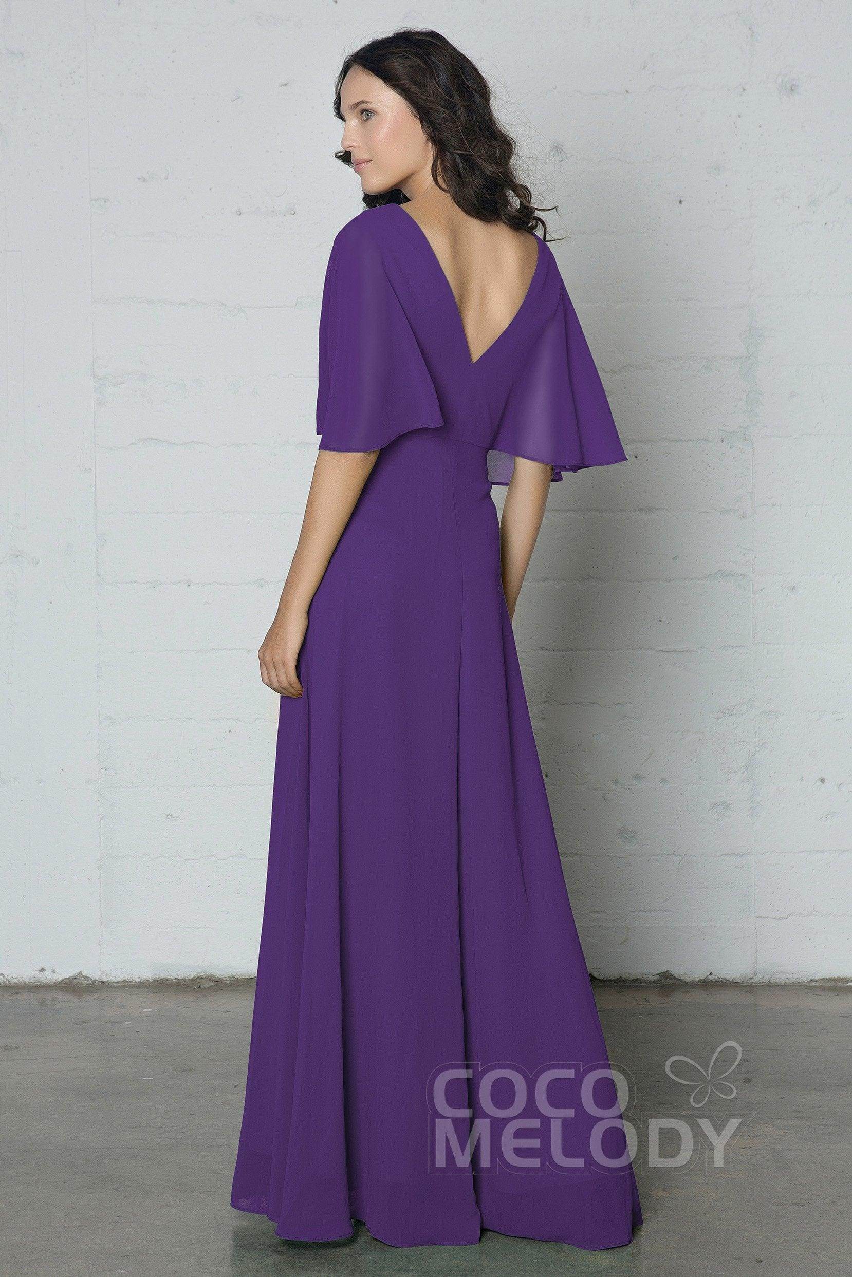Sheath-Column Floor Length Chiffon Dress PR17024 - COCOMELODY