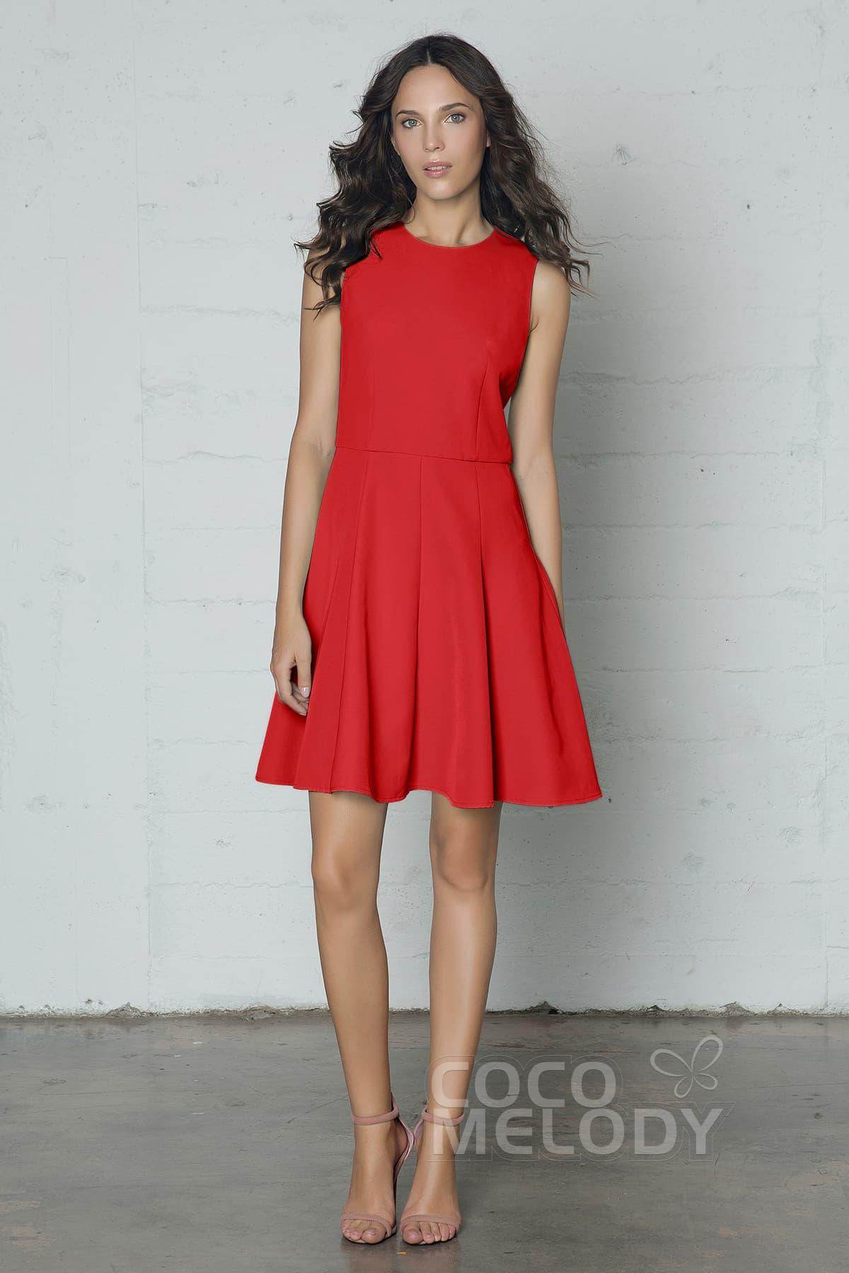 Sheath-Column Short Elastic Silk like Satin Dress PR17029 - COCOMELODY