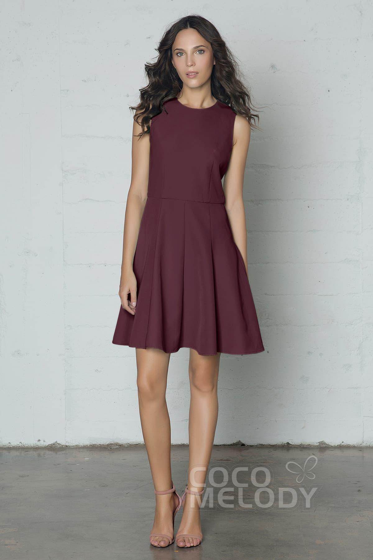 Sheath-Column Short Elastic Silk like Satin Dress PR17029 - COCOMELODY