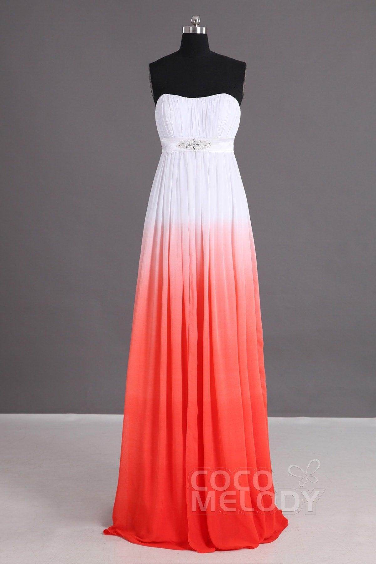 Sheath-Column Floor Length Chiffon Bridesmaid Dress COCOMELODY PR2917, Meadow Sheath-Column Floor Length Chiffon Bridesmaid Dress COCOMELODY PR2917, Meadow