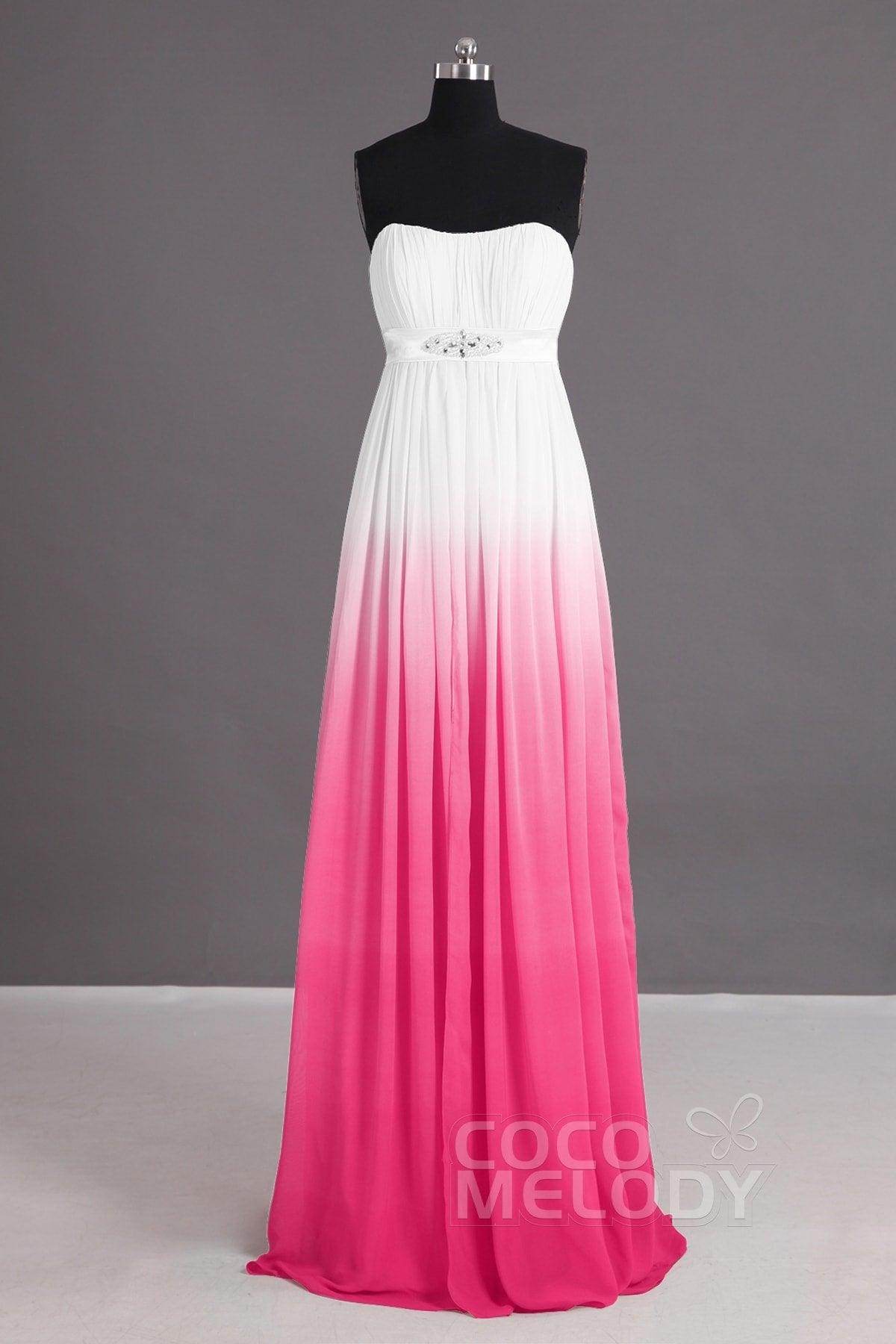 Sheath-Column Floor Length Chiffon Bridesmaid Dress Formal Dresses PR2917 - COCOMELODY