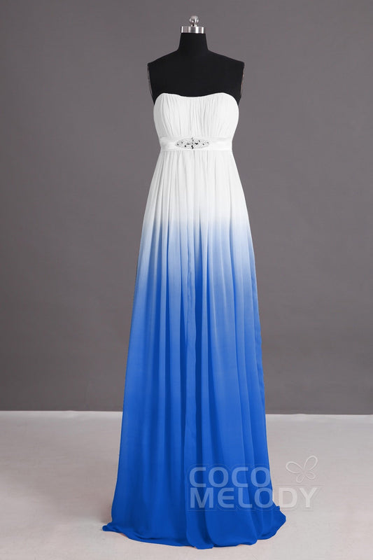 Sheath-Column Floor Length Chiffon Bridesmaid Dress Formal Dresses PR2917