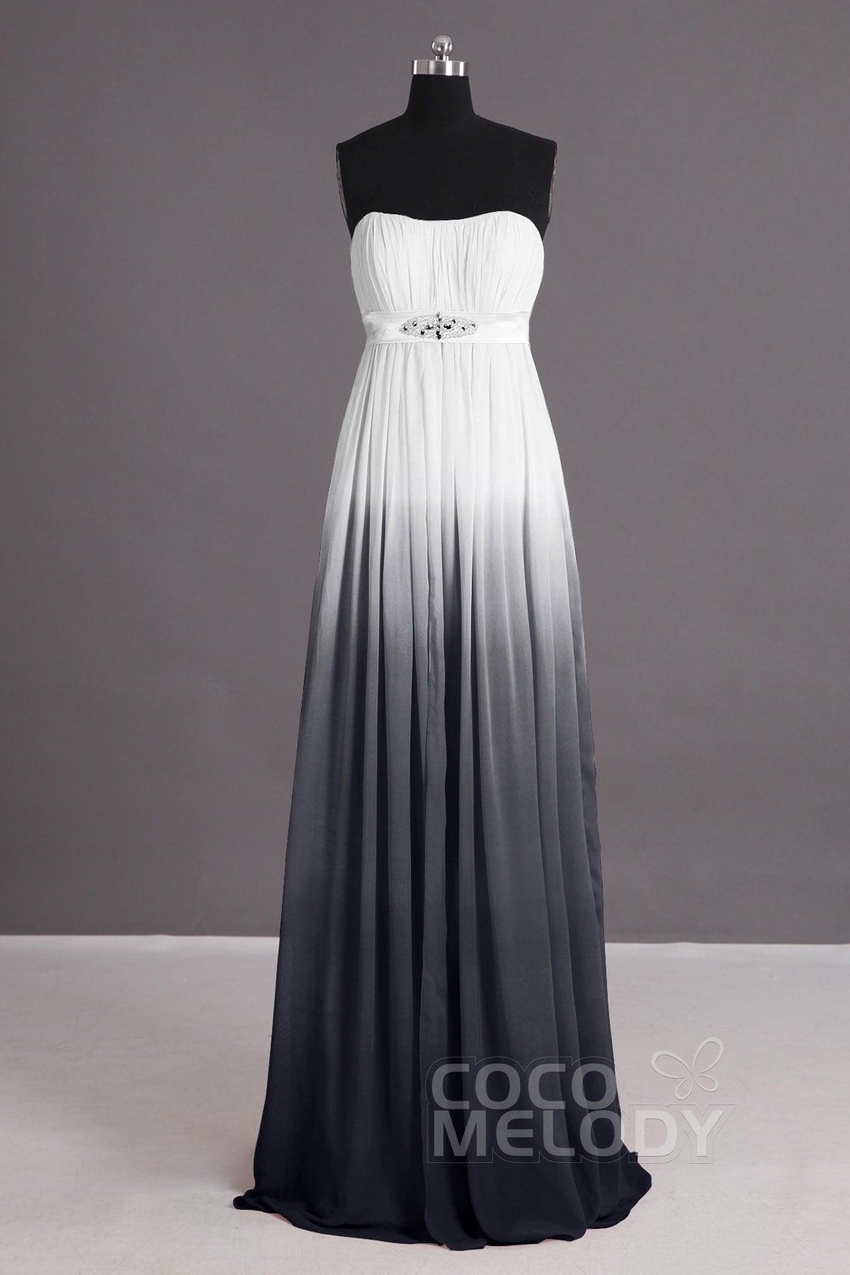 Sheath-Column Floor Length Chiffon Bridesmaid Dress Formal Dresses PR2917 - COCOMELODY