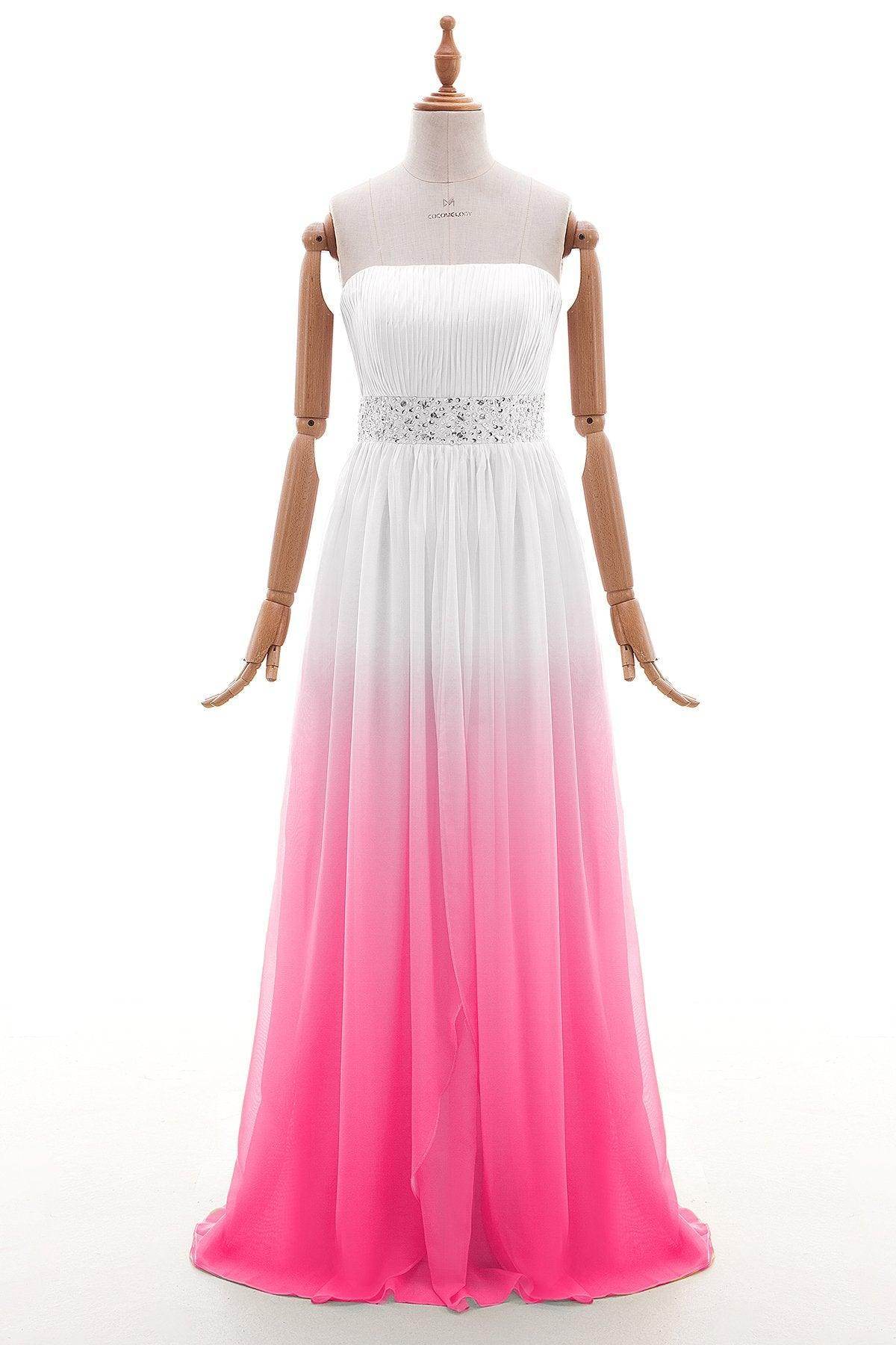 Sheath-Column Floor Length Ombre Bridesmaid Dress Formal Dresses PR2921 - COCOMELODY