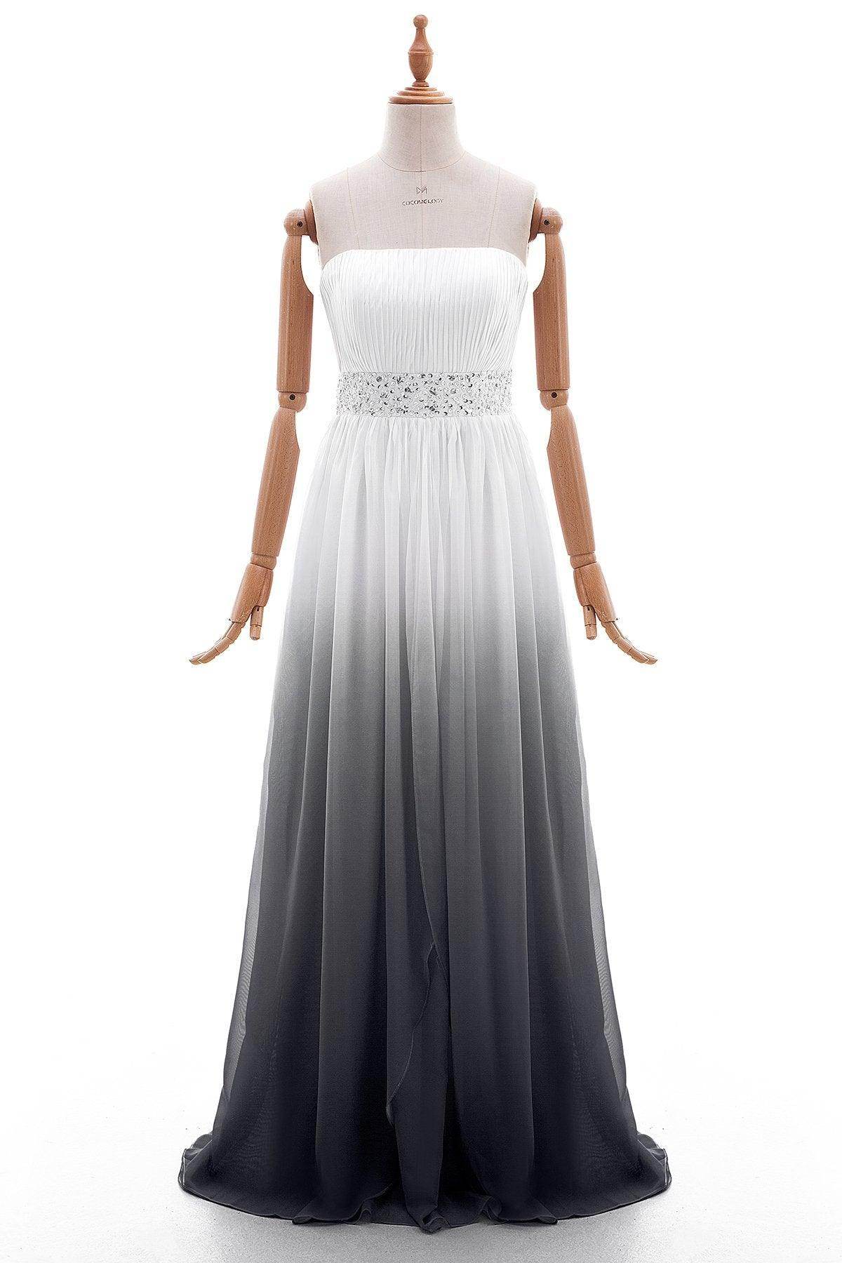 Sheath-Column Floor Length Ombre Bridesmaid Dress Formal Dresses PR2921 - COCOMELODY