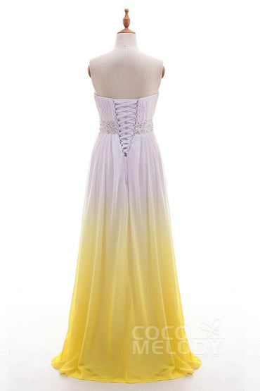 Sheath-Column Floor Length Ombre Bridesmaid Dress Formal Dresses PR2921 - COCOMELODY