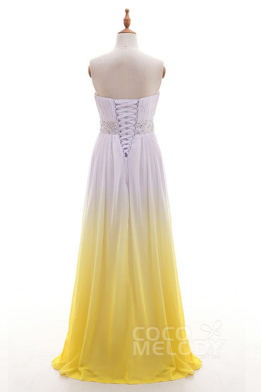 COCOMELODY Sheath-Column Floor Length Ombre Bridesmaid Dress Formal Dresses PR2921 