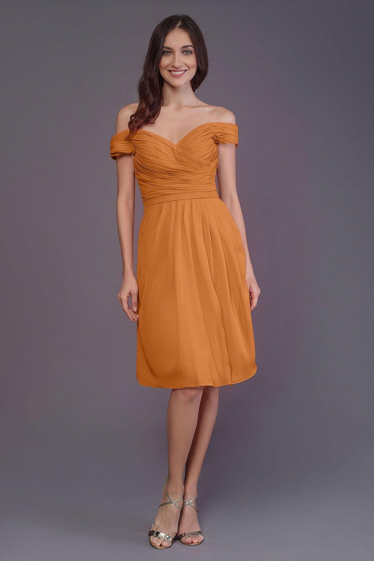 COCOMELODY Sheath-Column Knee Length Short Bridesmaid Dress PR3485 