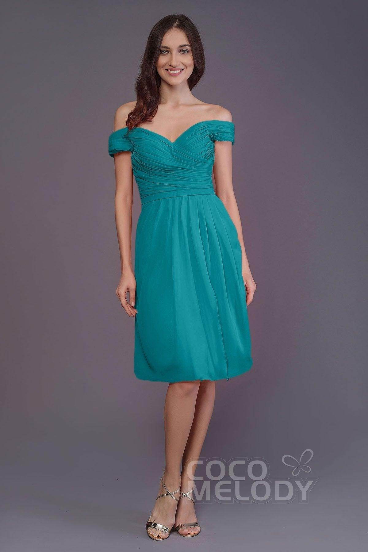 Sheath-Column Knee Length Short Bridesmaid Dress PR3485 - COCOMELODY